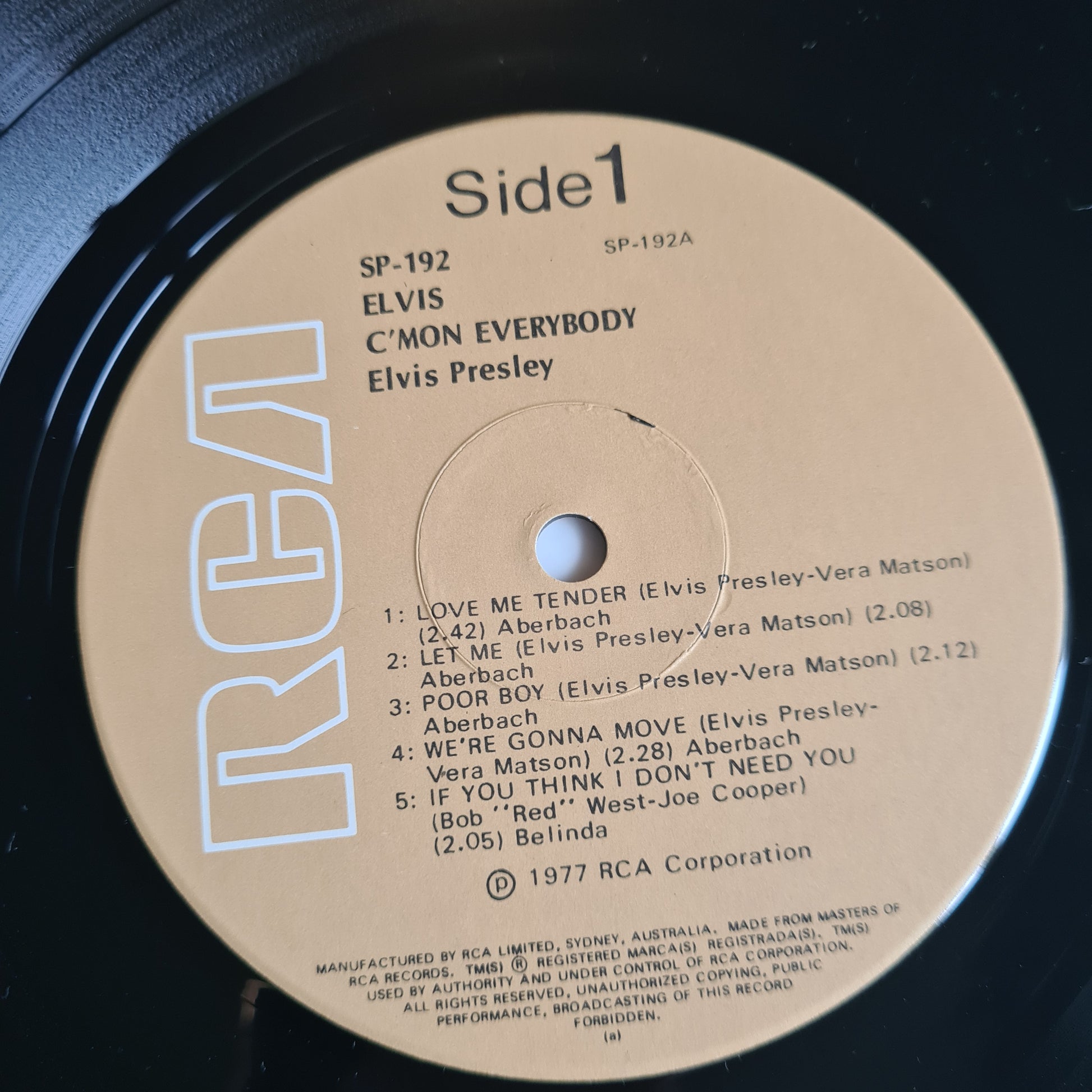 Elvis Presley – C'mon Everybody - 1977 - Vinyl Record LP (near mint) - Sound Hound Records