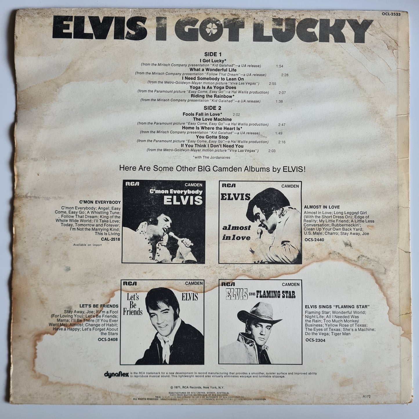 Elvis Presley – I Got Lucky  - 1971 - Vinyl Record LP - Sound Hound Records