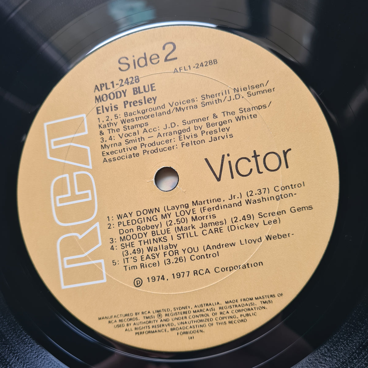 Elvis Presley – Moody Blue (Final Album) - 1977 - Vinyl Record LP - Sound Hound Records
