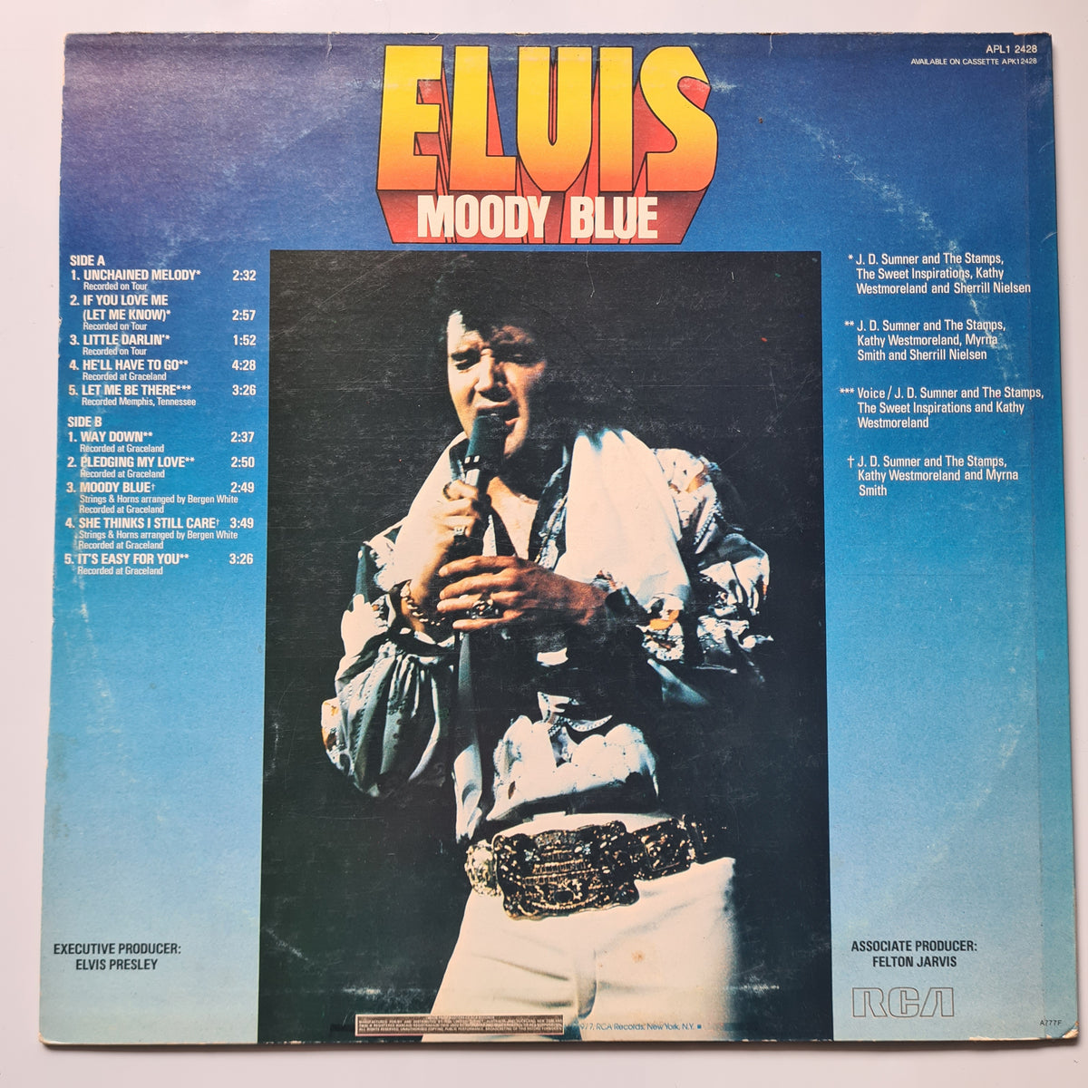 Elvis Presley – Moody Blue (Final Album) - 1977 - Vinyl Record LP - Sound Hound Records