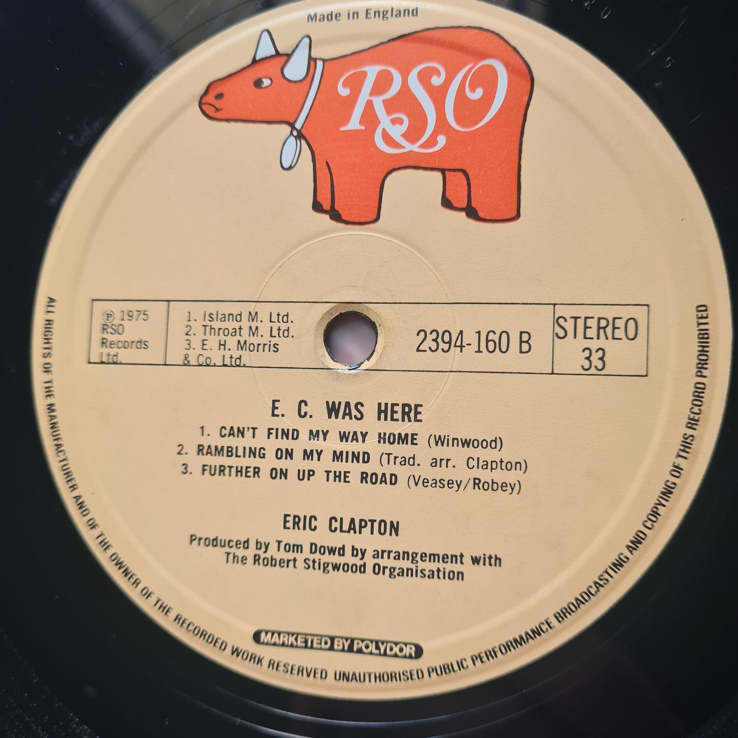 Eric Clapton – E.C Was Here - 1976 (UK Pressing) - Vinyl Record LP - Sound Hound Records