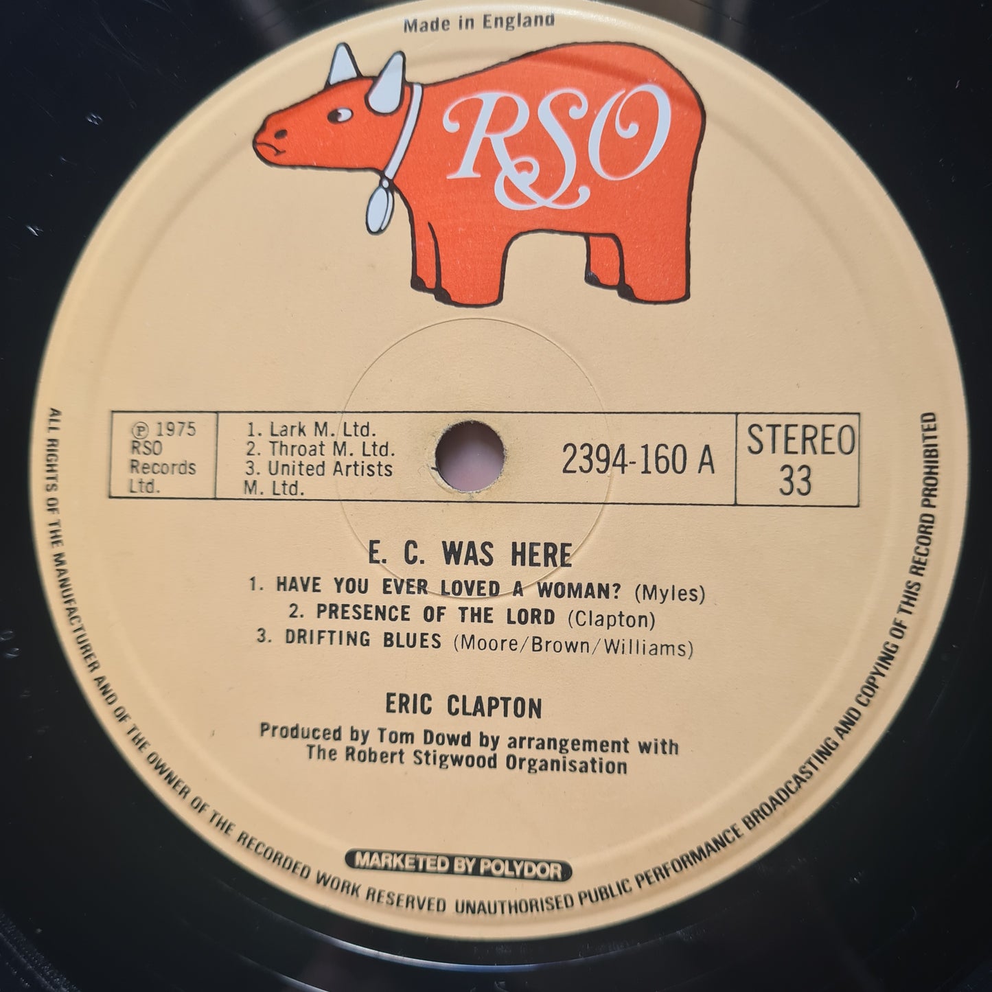 Eric Clapton – E.C Was Here - 1976 (UK Pressing) - Vinyl Record LP - Sound Hound Records