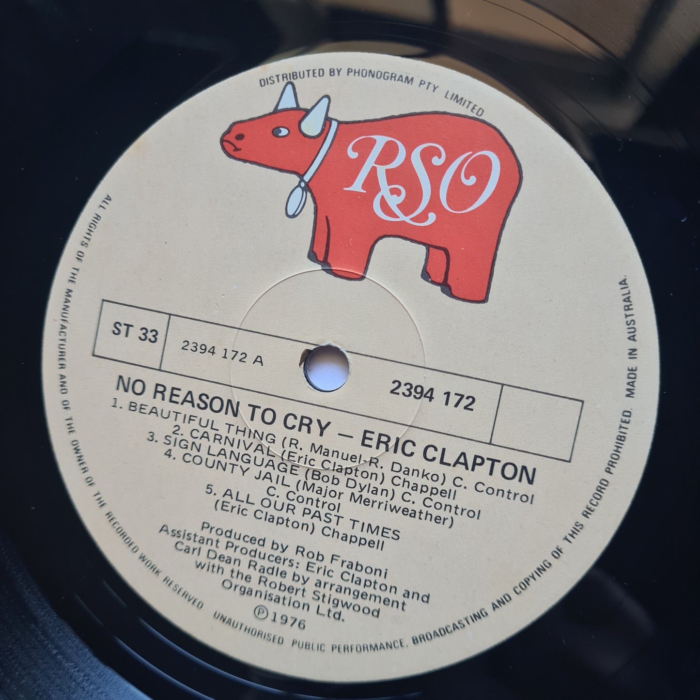 Eric Clapton – No Reason To Cry - 1976 - Vinyl Record LP - Sound Hound Records