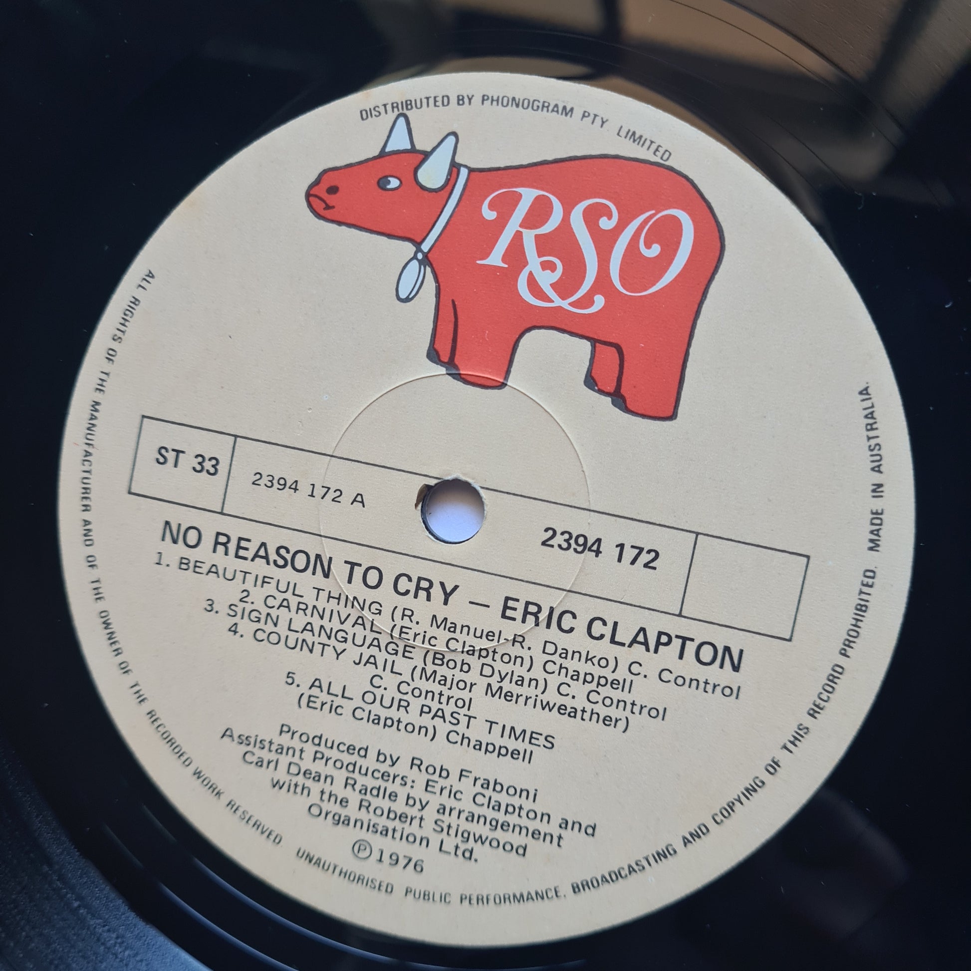 Eric Clapton – No Reason To Cry - 1976 - Vinyl Record LP - Sound Hound Records