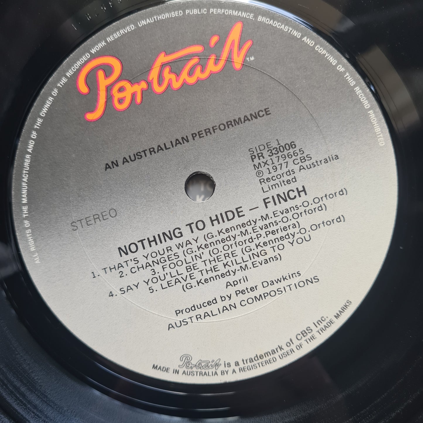 Finch – Nothing To Hide - 1978 (Oz Hard Rock Gem!) - Vinyl Record LP (AC/DC related) Mark Evans - Sound Hound Records