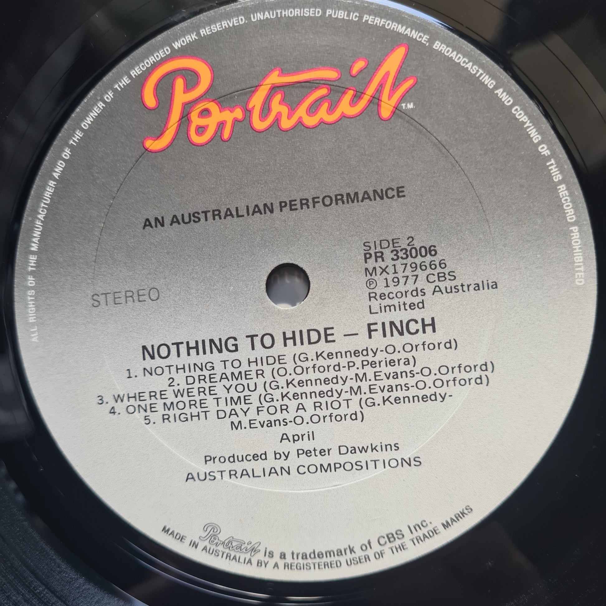 Finch – Nothing To Hide - 1978 (Oz Hard Rock Gem!) - Vinyl Record LP (AC/DC related) Mark Evans - Sound Hound Records