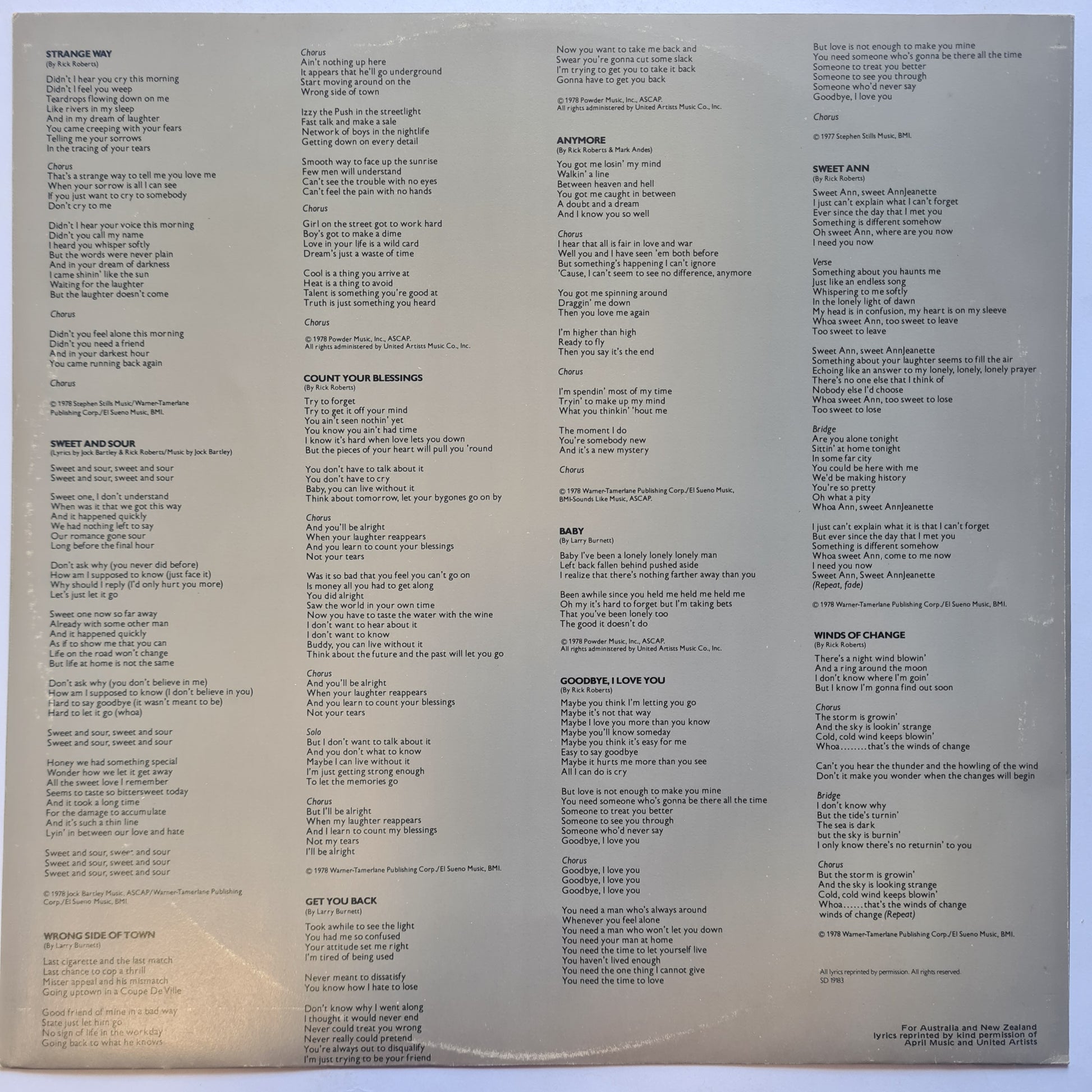 Firefall – Elan - 1978- Vinyl Record LP - Sound Hound Records
