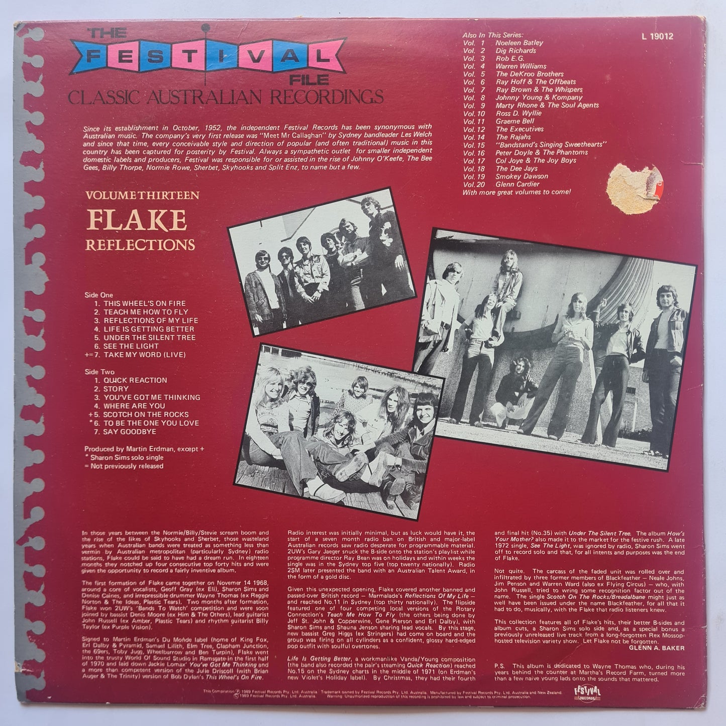 Flake – Festival File: Vol 13: Reflections - 1990 - Vinyl Record LP - Sound Hound Records