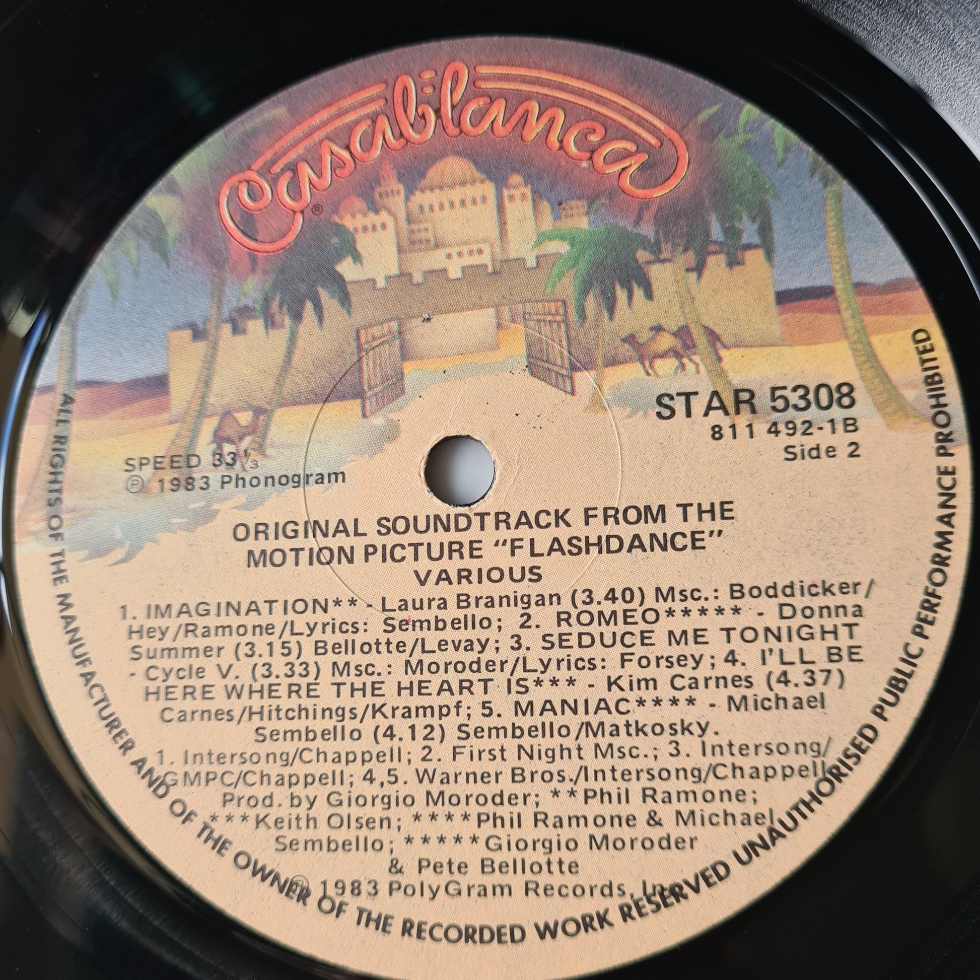 Flashdance – Original Soundtrack From The Motion Picture - 1983 (South African Pressing) - Vinyl Record LP - Sound Hound Records