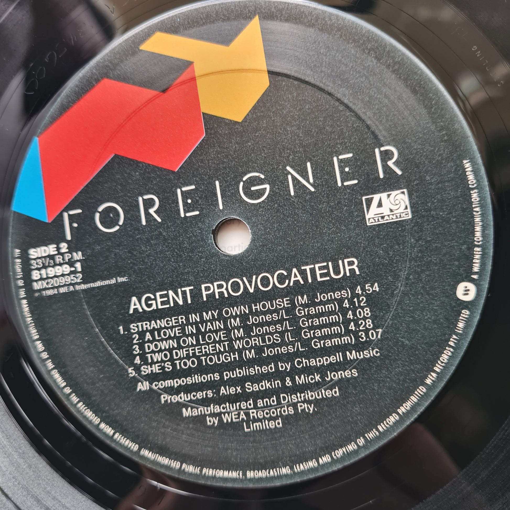 Foreigner – Agent Provocateur - 1984 - Vinyl Record LP (near mint) - Sound Hound Records