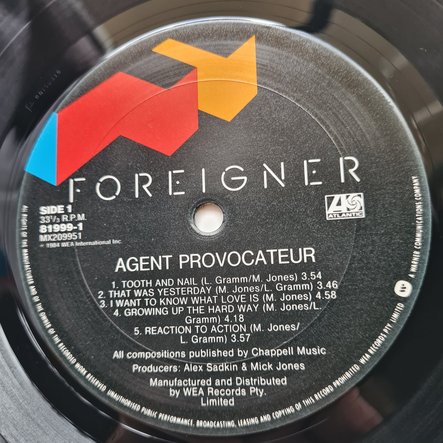 Foreigner – Agent Provocateur - 1984 - Vinyl Record LP (near mint) - Sound Hound Records