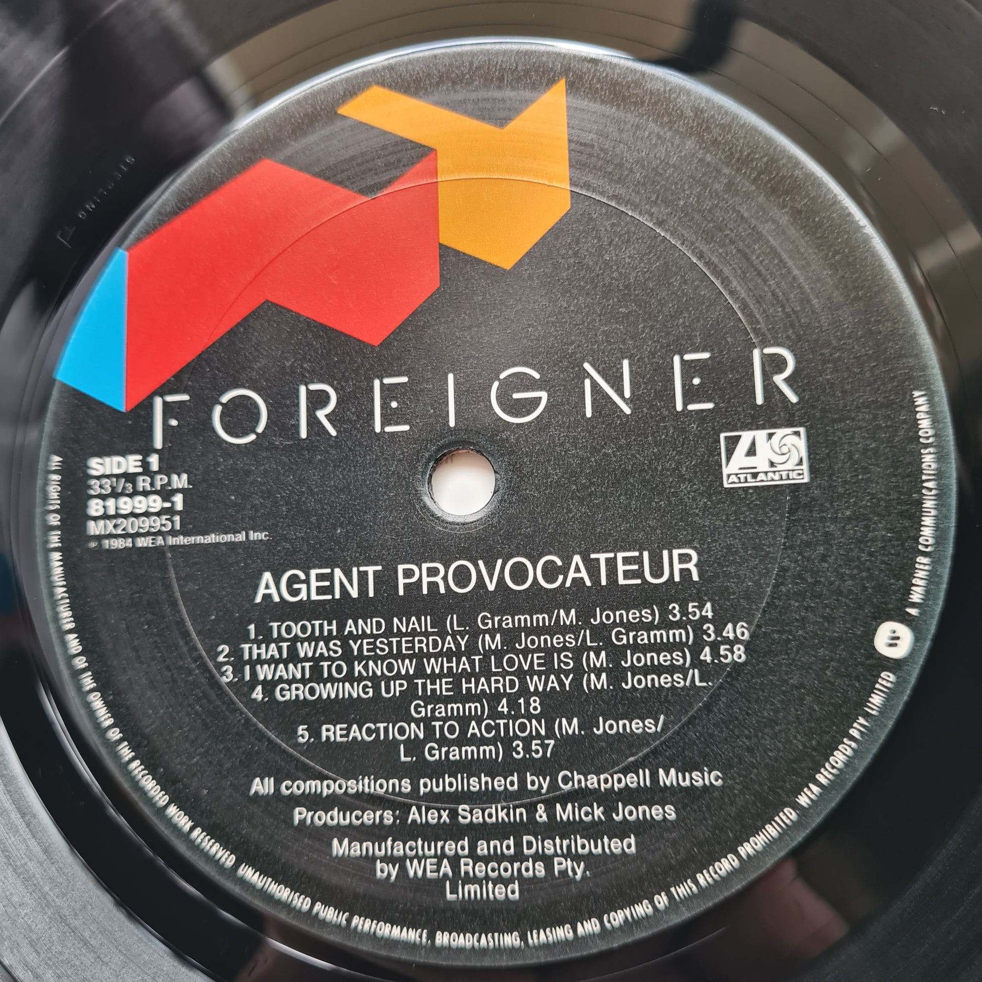 Foreigner – Agent Provocateur - 1984 - Vinyl Record LP (near mint) - Sound Hound Records