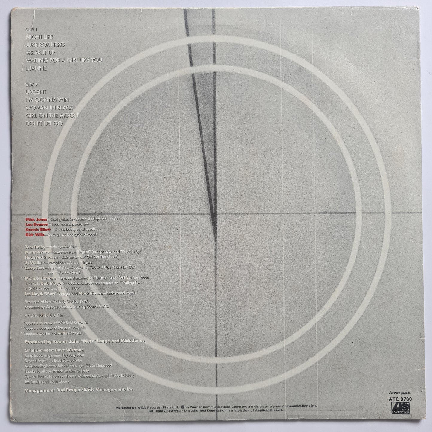 Foreigner – Foreigner 4 - 1981 (South Africa Pressing) - Vinyl Record LP - Sound Hound Records