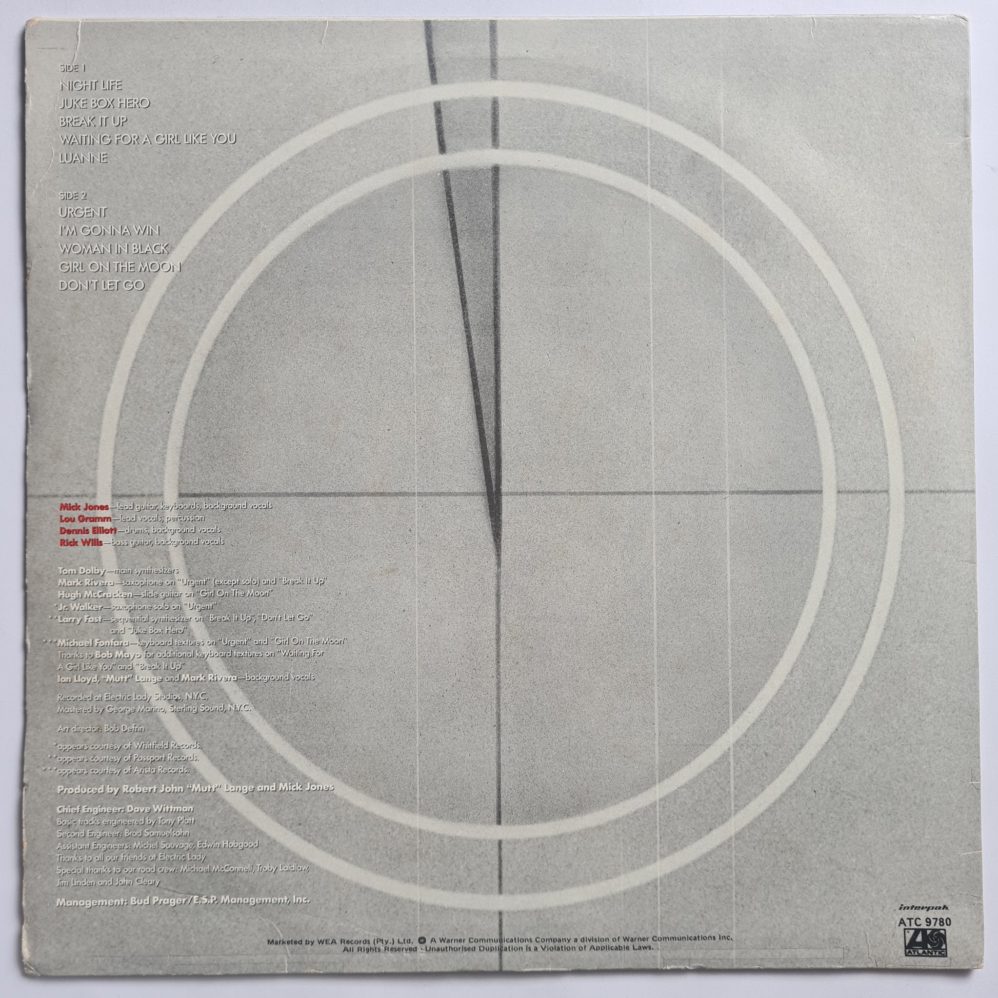 Foreigner – Foreigner 4 - 1981 (South Africa Pressing) - Vinyl Record LP - Sound Hound Records