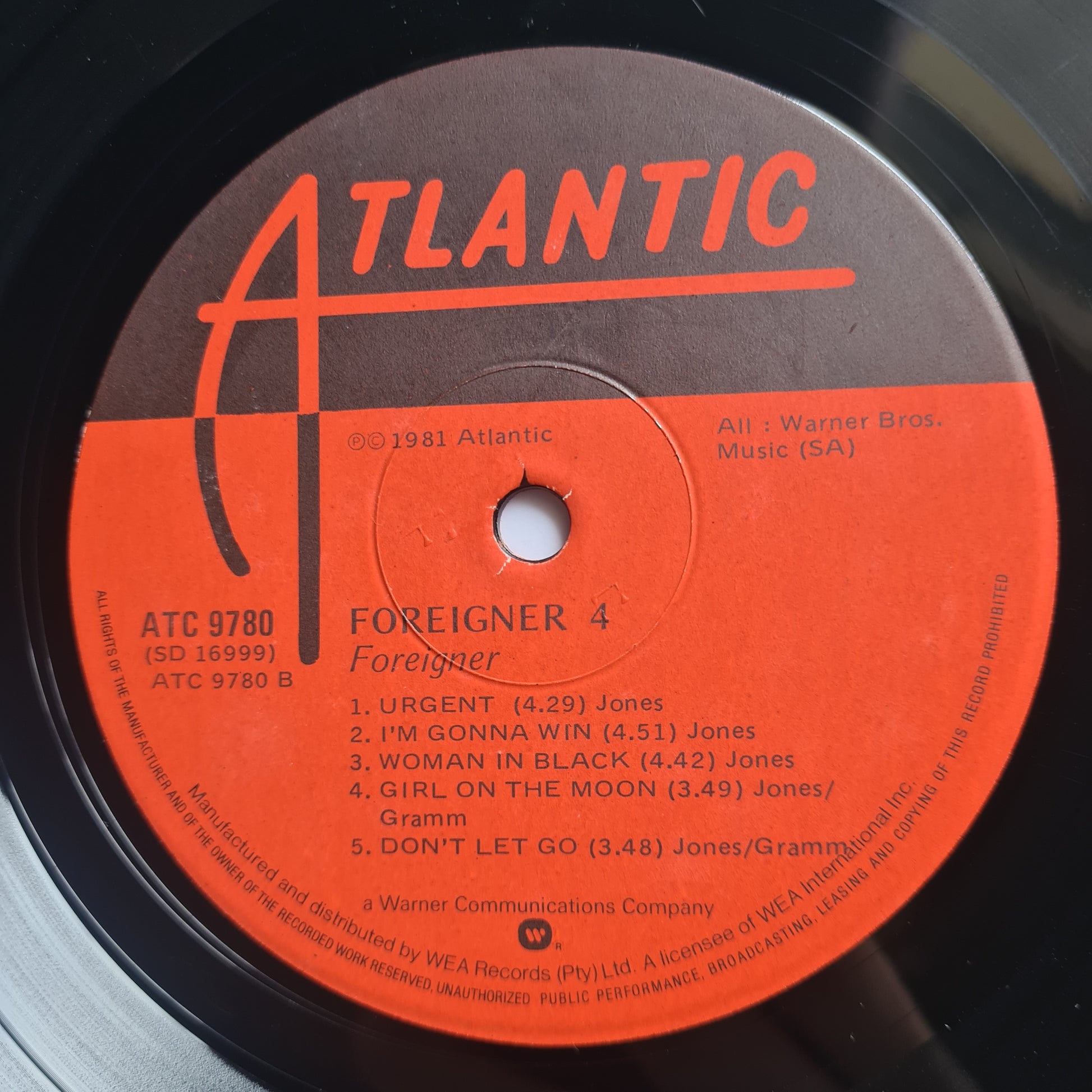 Foreigner – Foreigner 4 - 1981 (South Africa Pressing) - Vinyl Record LP - Sound Hound Records