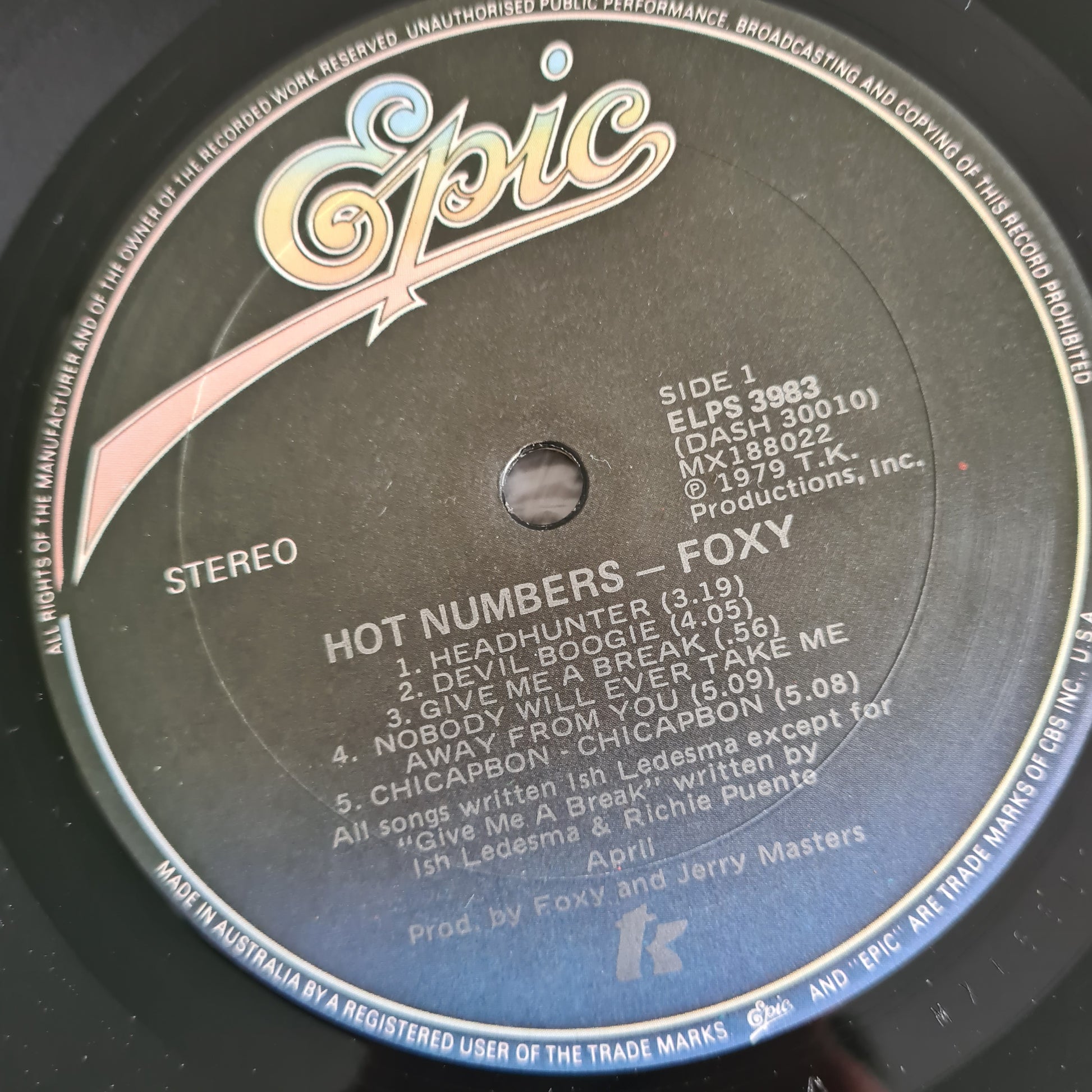 Foxy – Hot Numbers - 1979 - Vinyl Record LP - Sound Hound Records