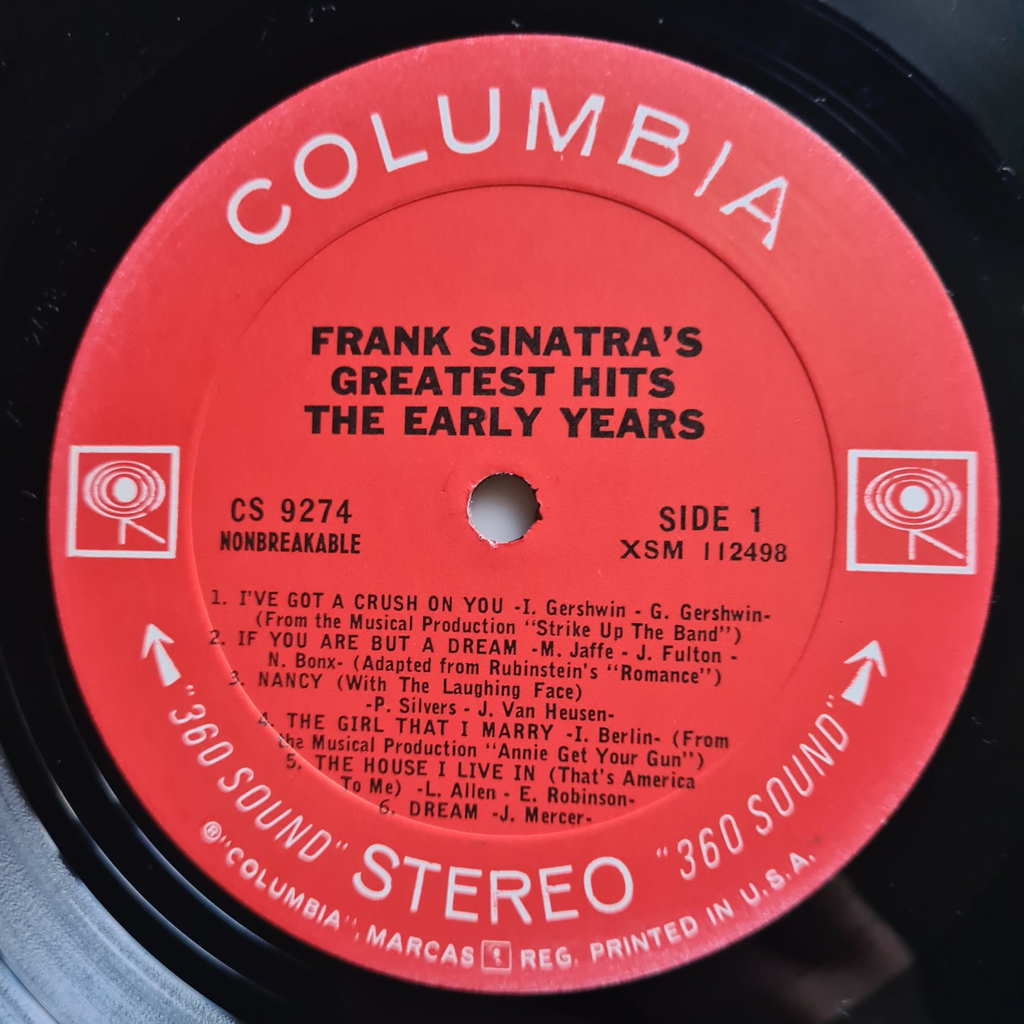 Frank Sinatra –  Frank Sinatra's Greatest Hits The Early Years - 1966 - Vinyl Record LP - Sound Hound Records