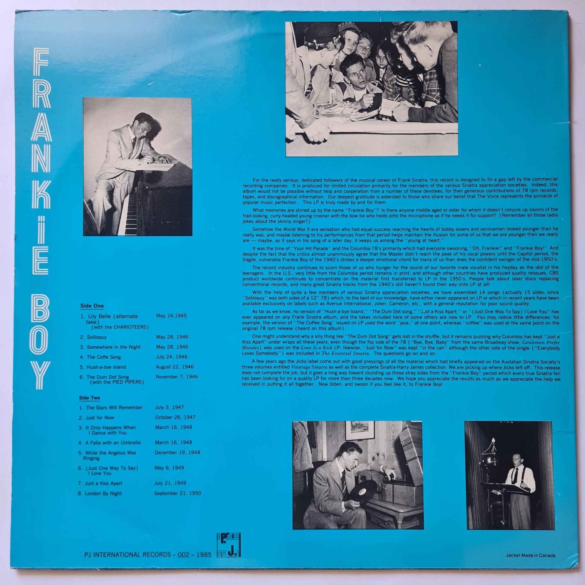Frank Sinatra – Frankie Boy - 1988 - Vinyl Record LP (near mint) - Sound Hound Records