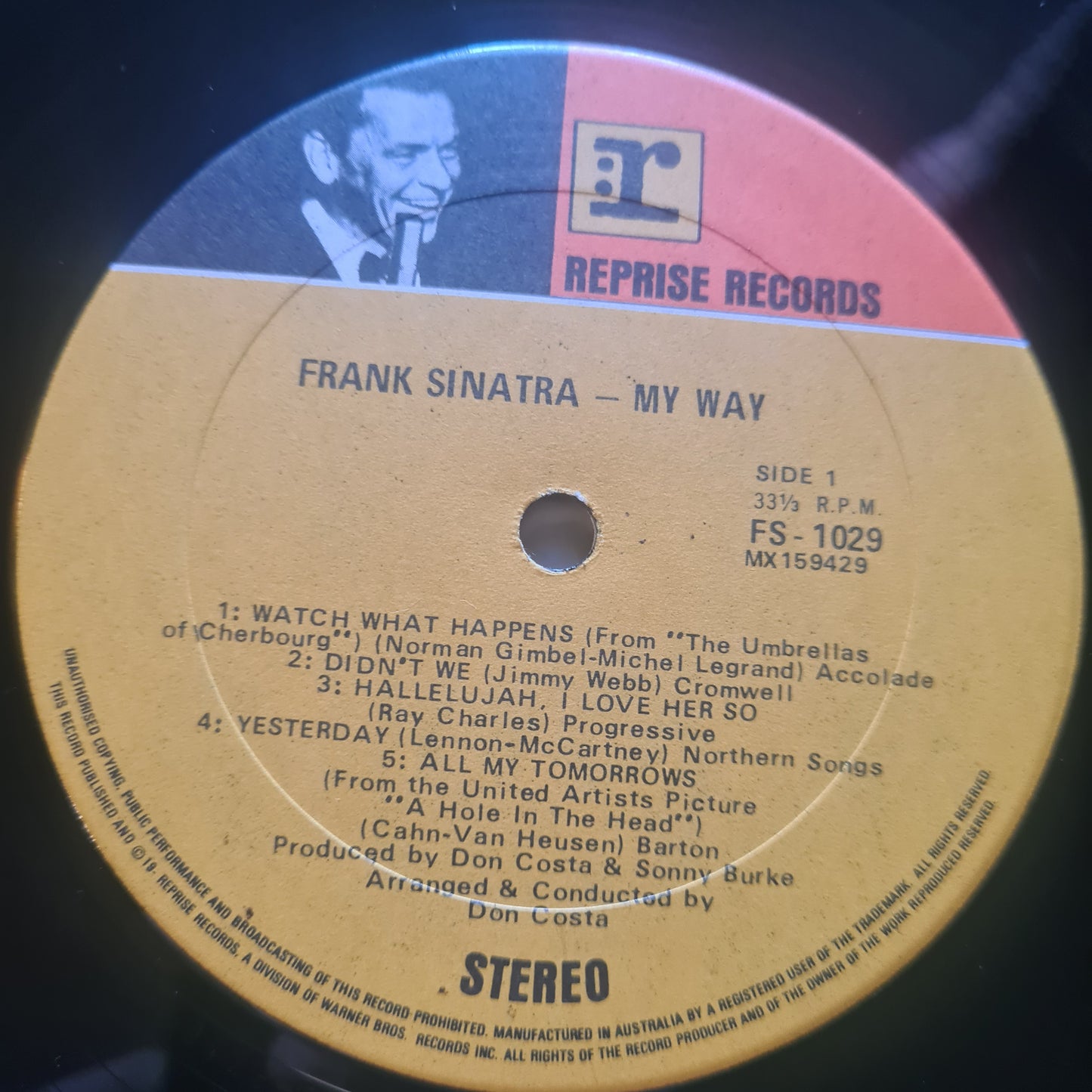 Frank Sinatra – My Way - 1969 - Vinyl Record LP - Sound Hound Records