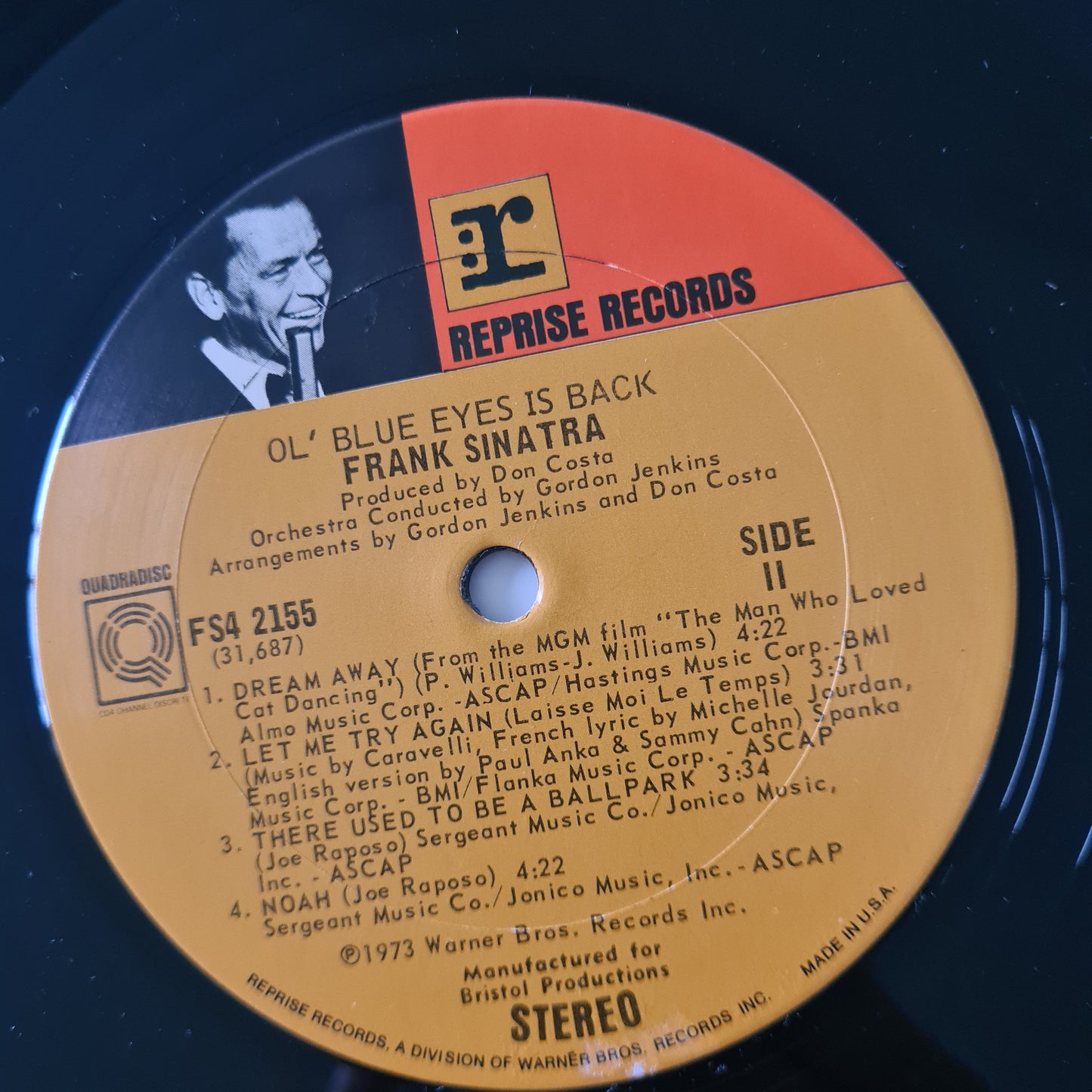 Frank Sinatra – Ol' Blue Eyes Is Back - 1973 - Vinyl Record LP - Sound Hound Records