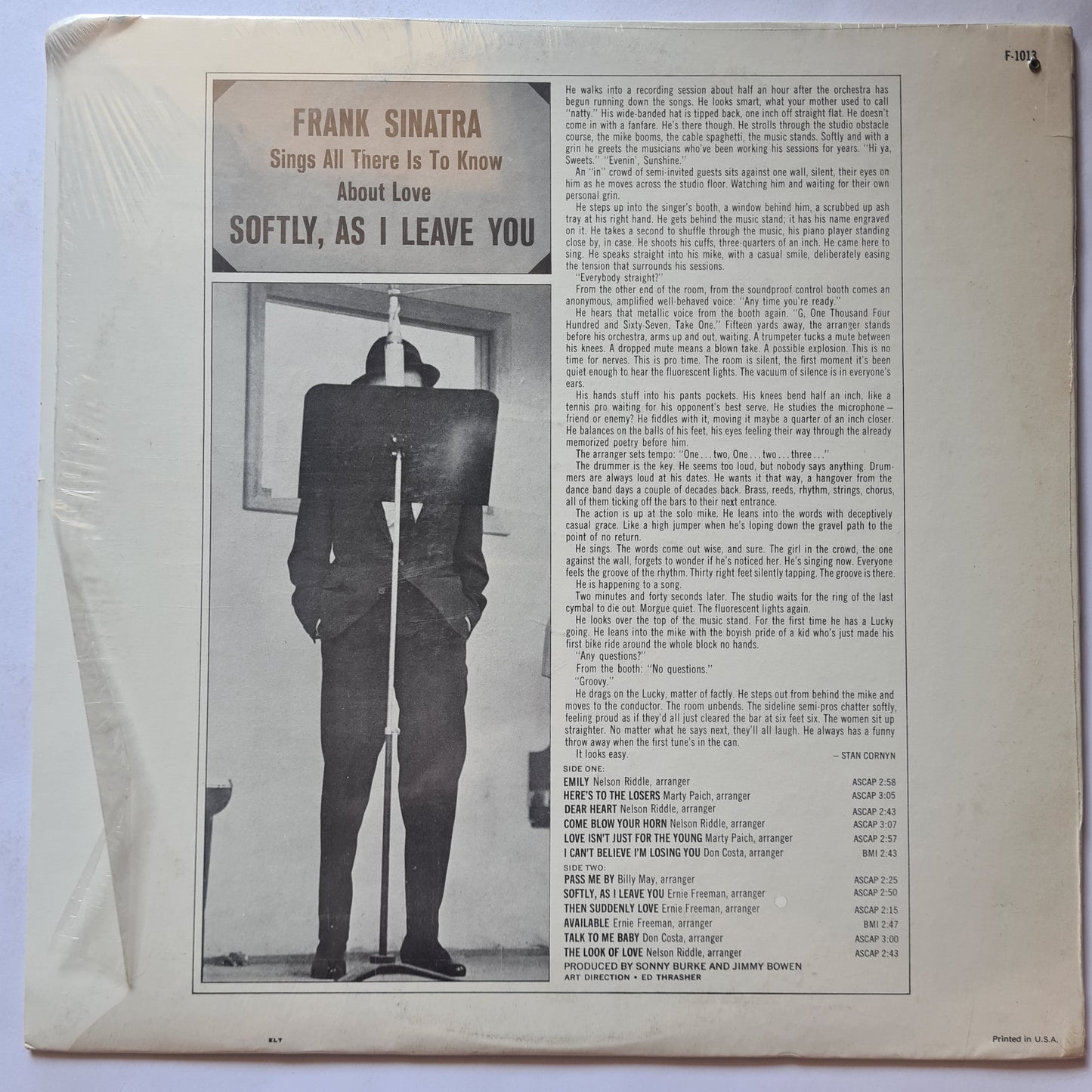 Frank Sinatra – Softly, As I Leave You (MONO) - 1964 - Vinyl Record LP (near mint) - Sound Hound Records