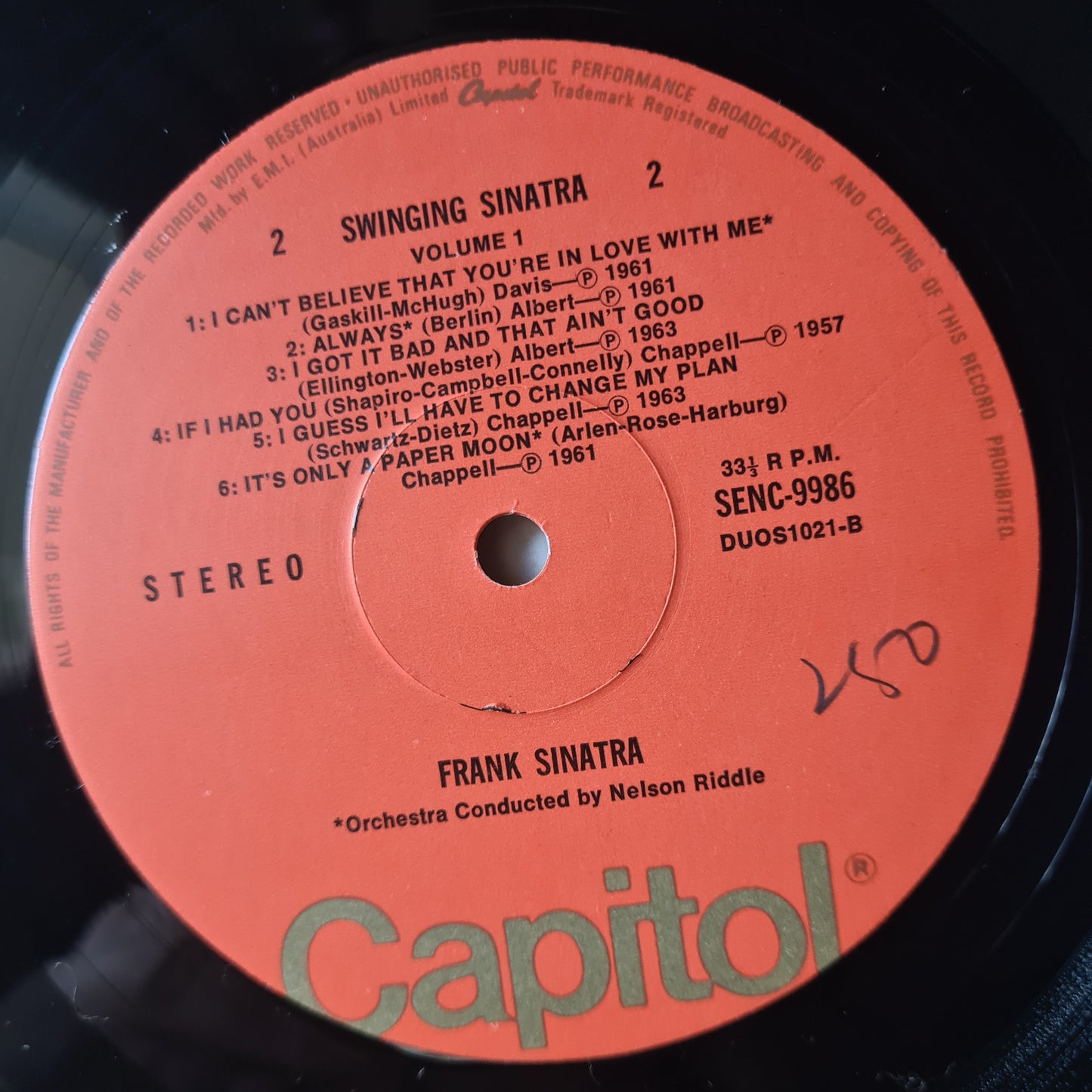 Frank Sinatra – Swinging Sinatra - (Australian Pressing)- Vinyl Record LP (near mint) - Sound Hound Records