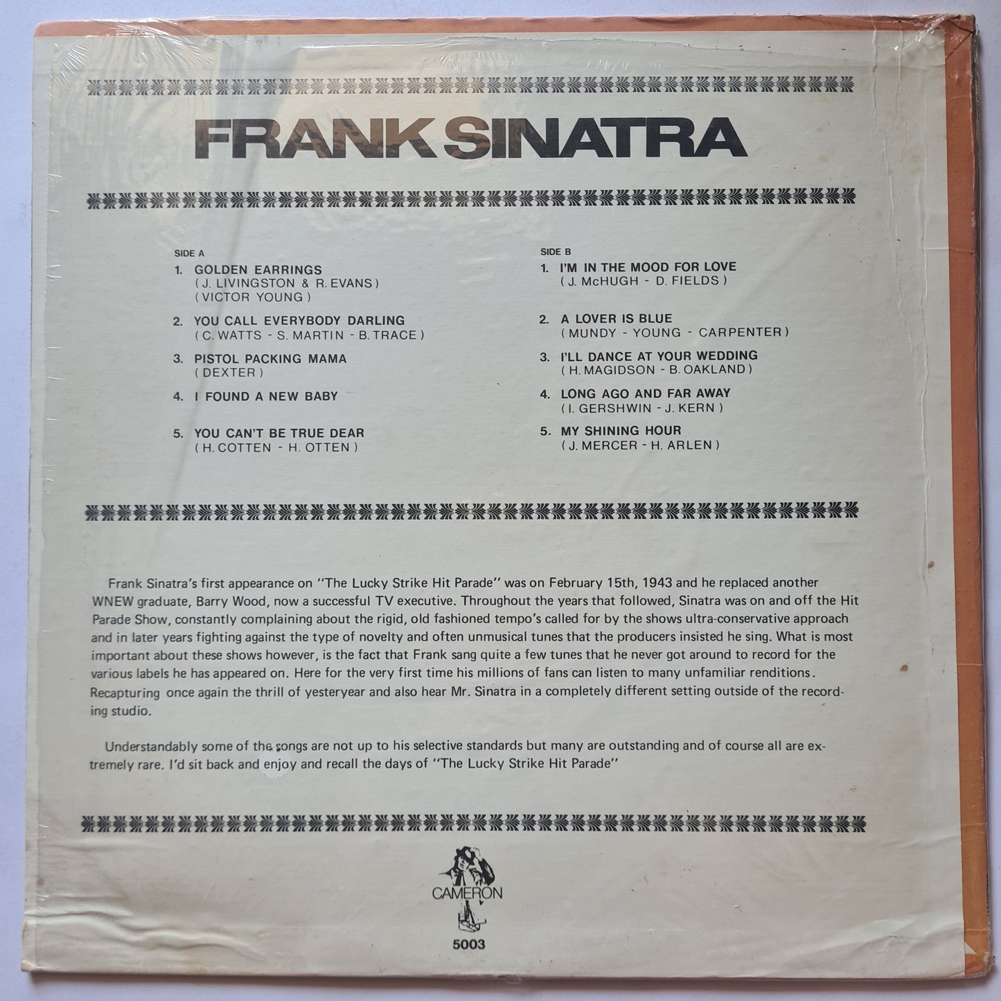 Frank Sinatra – The First Times... - 1974 - Vinyl Record LP (near mint) - Sound Hound Records
