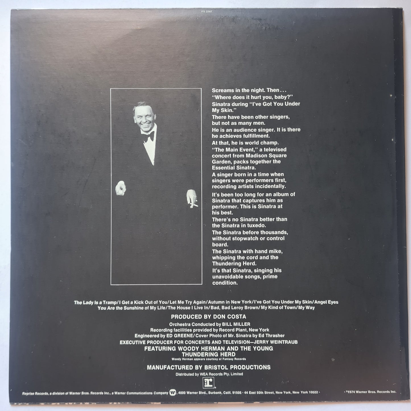 Frank Sinatra – The Main Event (Live at Madison Square Garden) - 1974 - Vinyl Record LP (near mint) - Sound Hound Records