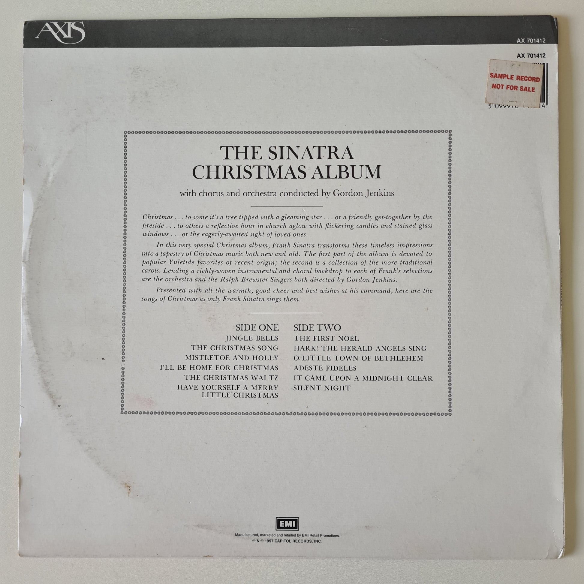 Frank Sinatra – The Sinatra Christmas Album - 1988 Pressing - Vinyl Record LP - Sound Hound Records