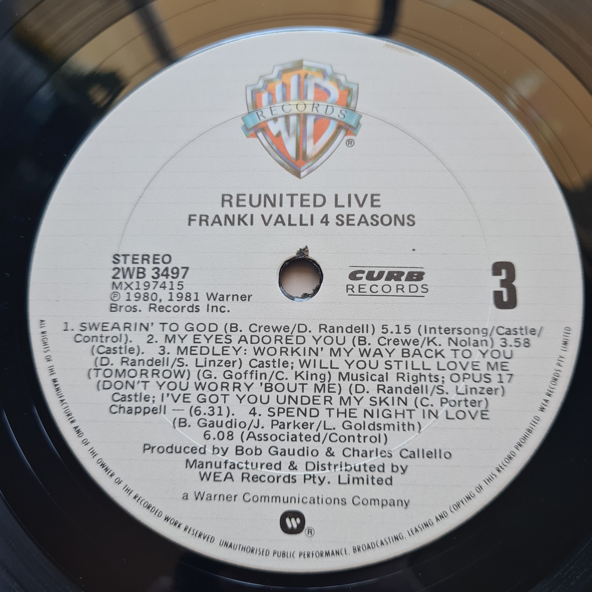 Frankie Valli & The Four Seasons – Reunited Live - 1980 - Vinyl Record 2LP (near mint) - Sound Hound Records
