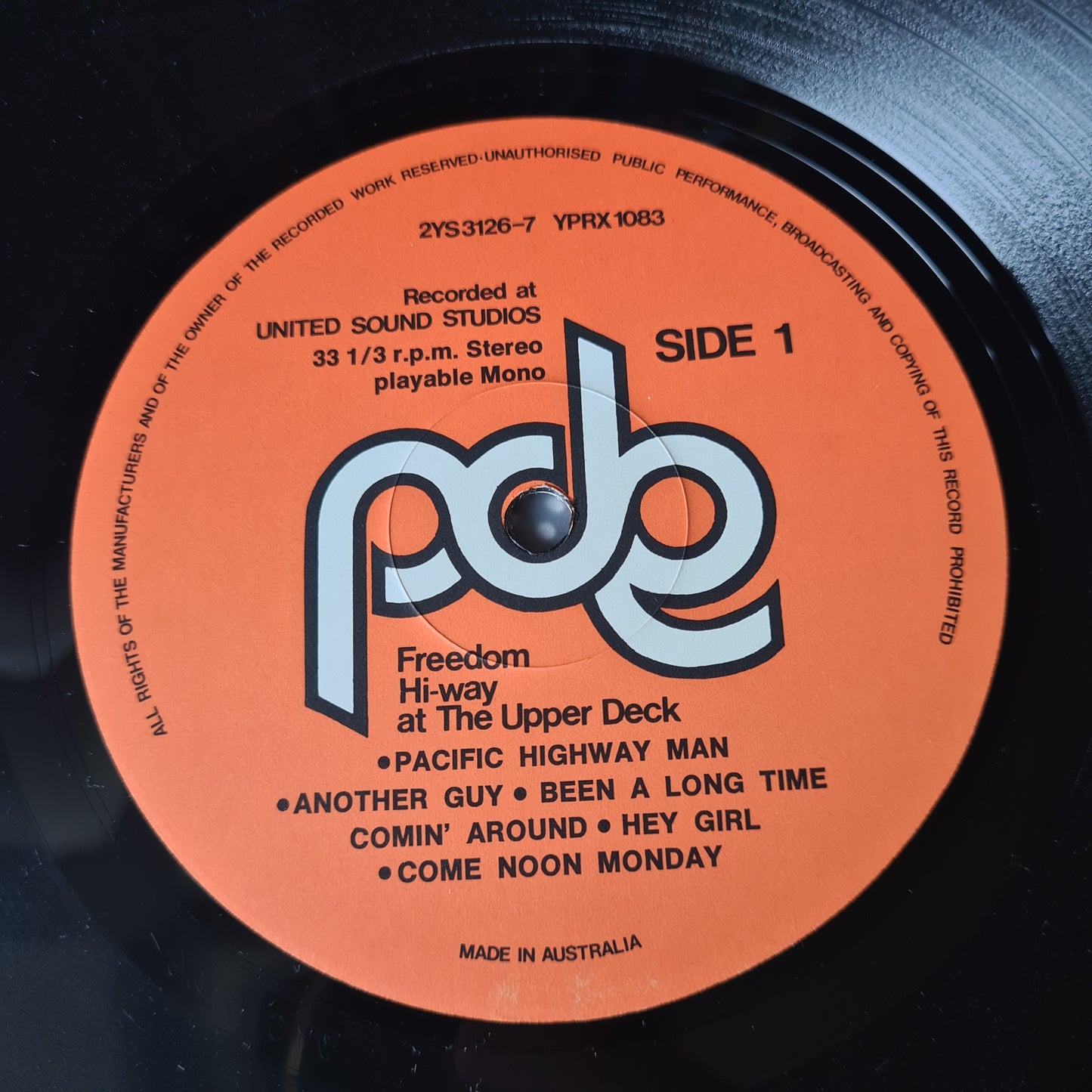 Freedom Hi-Way – At The Upper Deck: In Harpoon Harry's Tavern Sydney - 1973 - Vinyl Record LP - Sound Hound Records