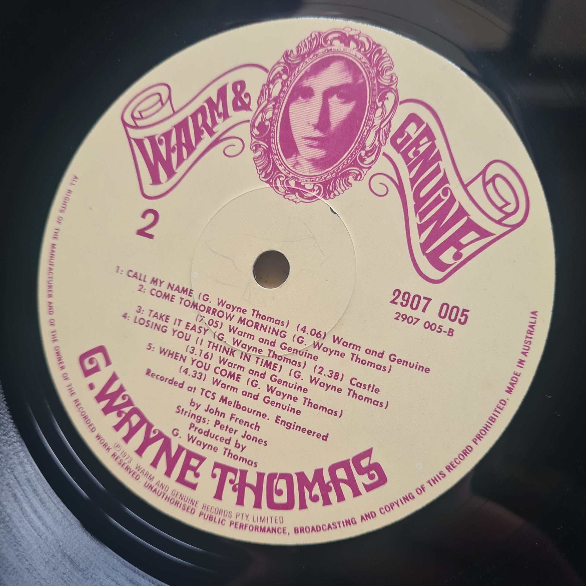 G. Wayne Thomas – G. Wayne Thomas - 1973 (1st Australian Pressing) - Vinyl Record LP (textured cover) - Sound Hound Records