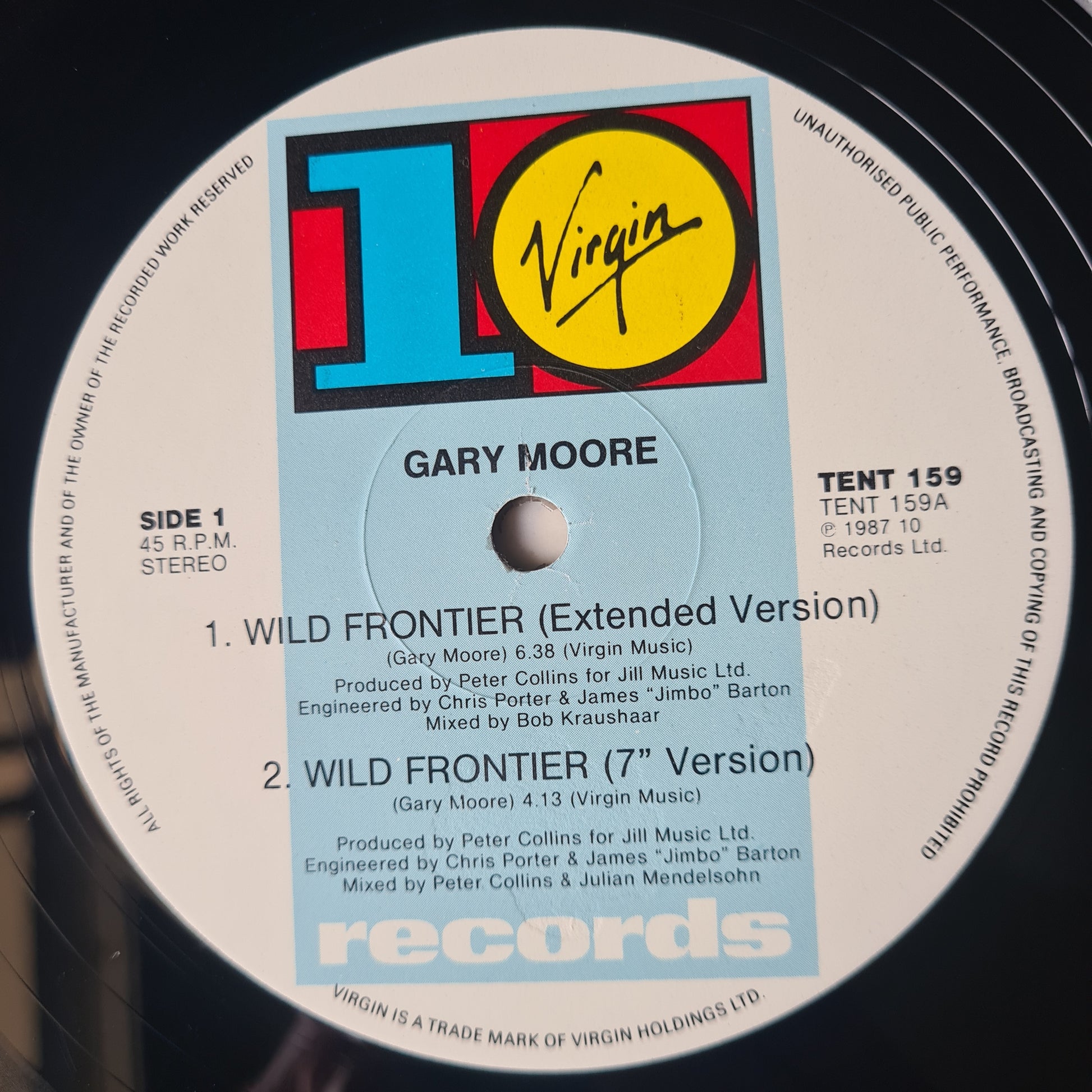 Gary Moore (Thin Lizzy) – Wild Frontier - 1987 - Maxi Single Vinyl Record - Sound Hound Records