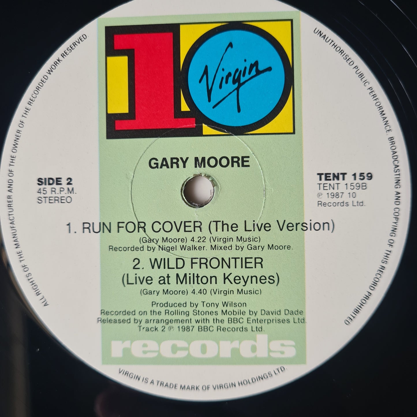 Gary Moore (Thin Lizzy) – Wild Frontier - 1987 - Maxi Single Vinyl Record - Sound Hound Records