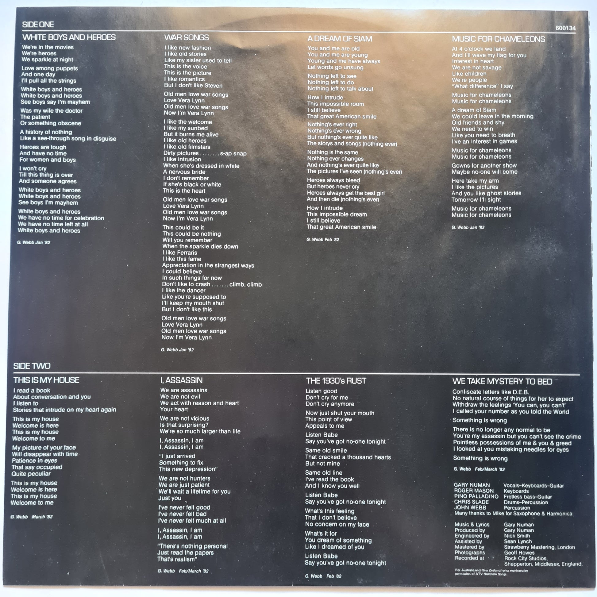Gary Numan – I, Assassin - 1982 (NM Australian pressing) - Vinyl Record LP - Sound Hound Records