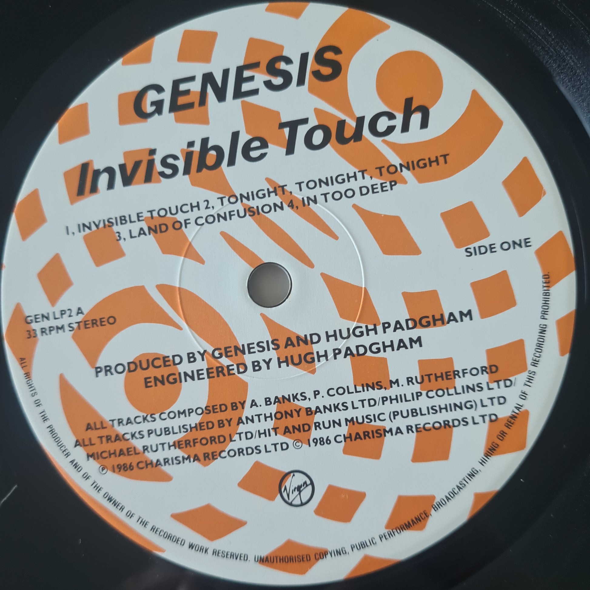 Genesis – Invisible Touch - 1986 - Vinyl Record LP - Sound Hound Records
