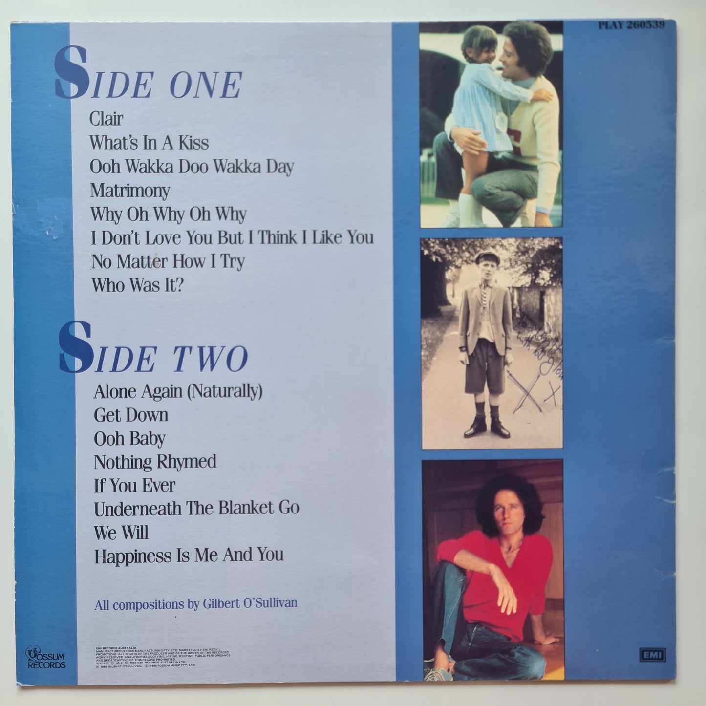 Gilbert O'Sullivan – The Very Best Of Gilbert O'Sullivan - 1985 - Vinyl Record LP - Sound Hound Records