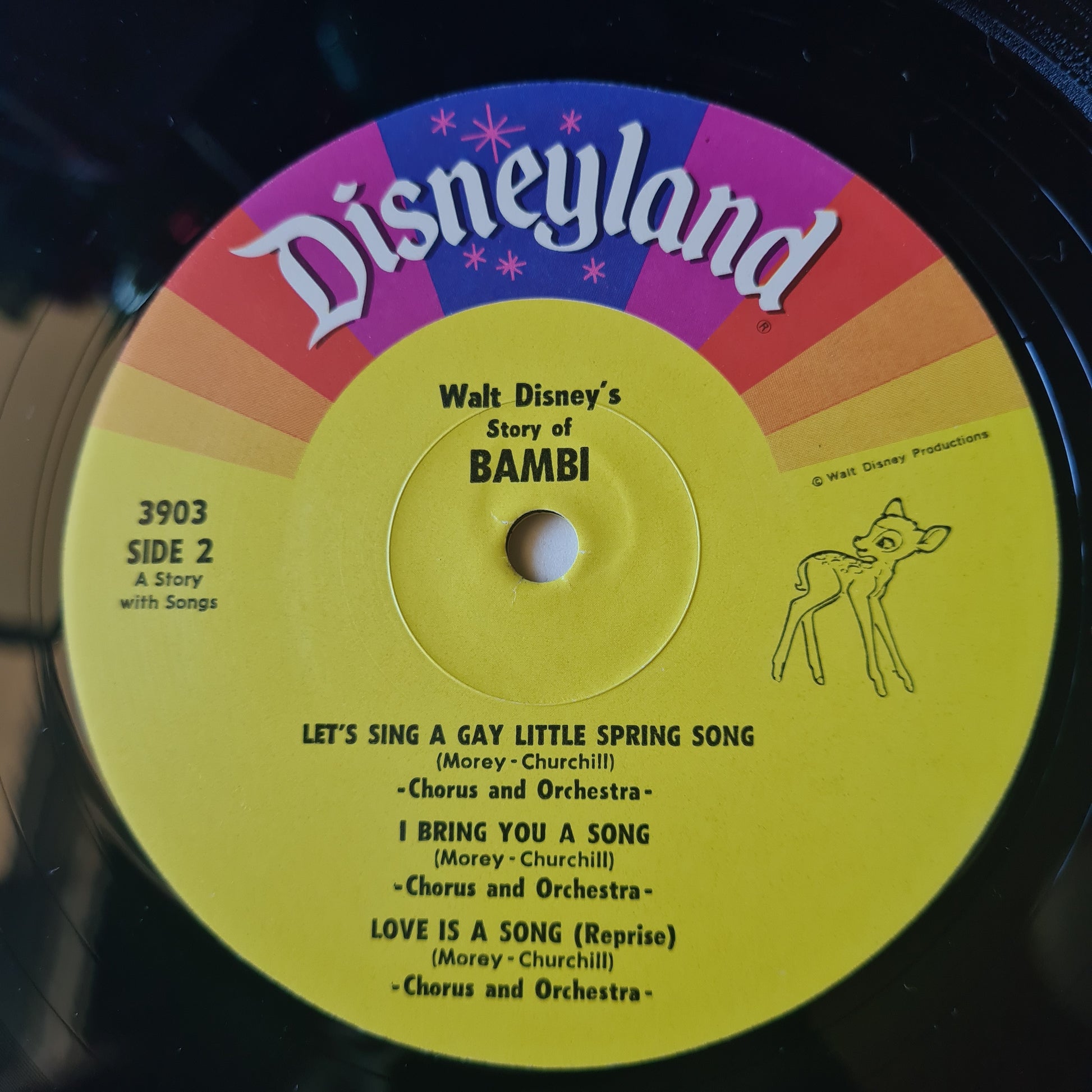 Ginny Tyler - Disney: Story And Songs From Bambi- 1962 (1976 USA Pressing) - Vinyl Record LP - Sound Hound Records