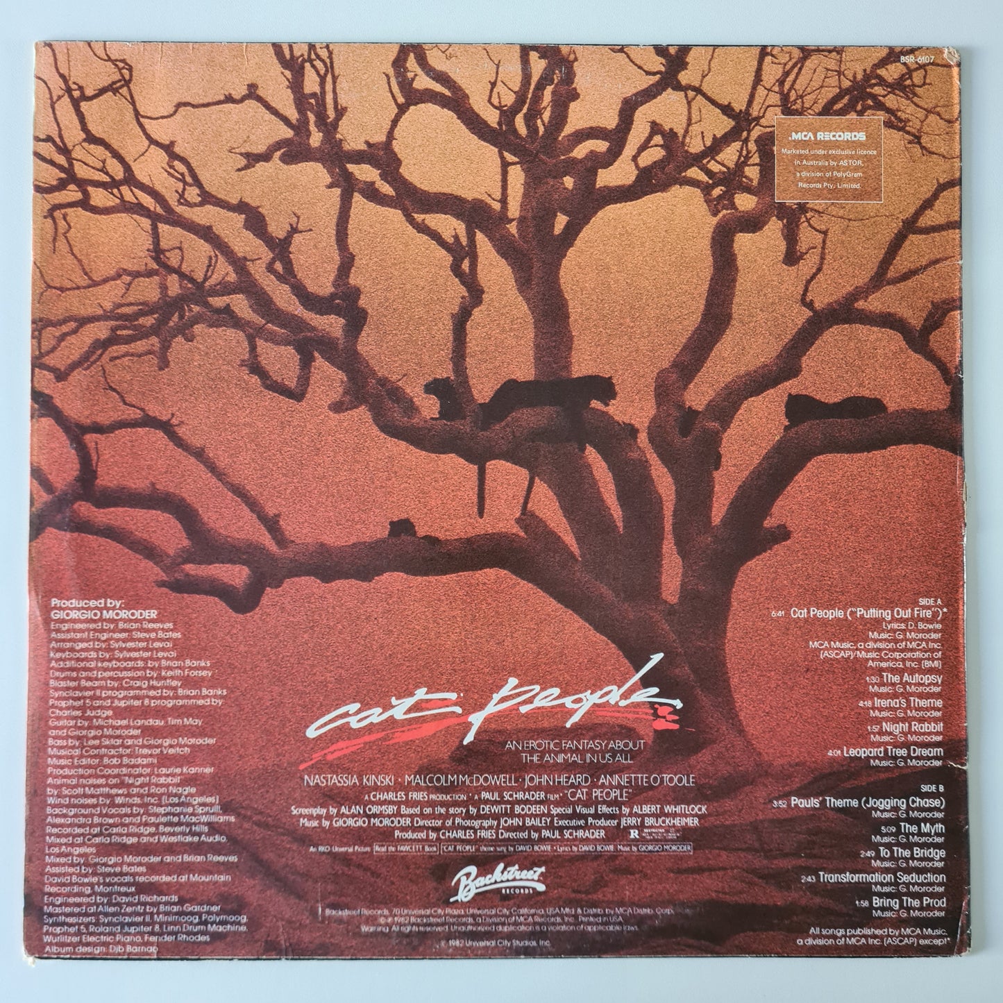 Giorgio Moroder/ David Bowie – Cat People (Original Soundtrack) - 1982 - Vinyl Record LP - Sound Hound Records