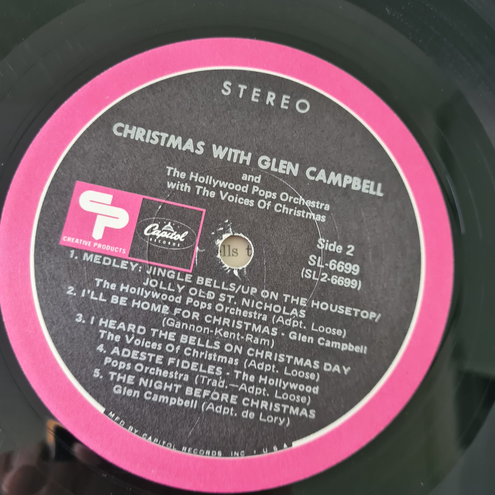 Glen Campbell – Christmas With Glen Campbell And The Hollywood Pops Orchestra With The Voices Of Christmas - 1968 (1971 USA Pressing) - Vinyl Record LP - Sound Hound Records
