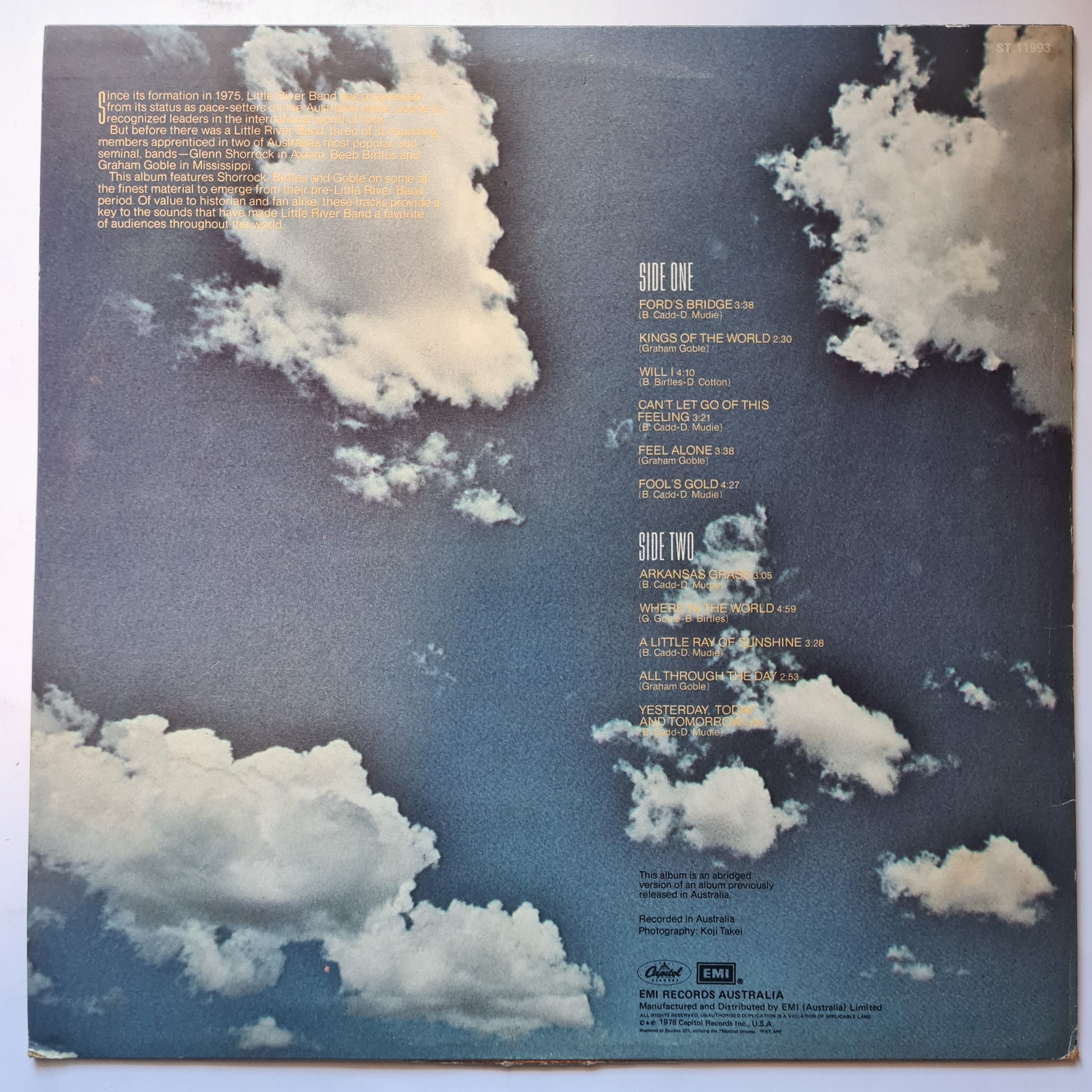 Glenn Shorrock • Beeb Birtles • Graham Goble  – Beginnings - 1978 - Vinyl Record LP (near mint) - Sound Hound Records
