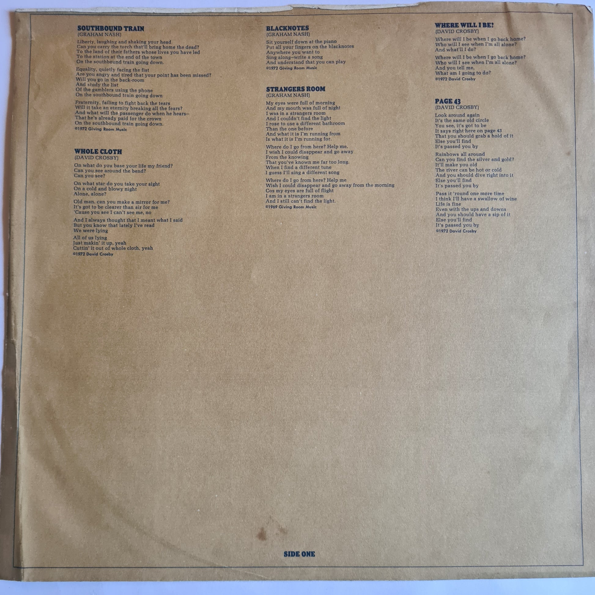Graham Nash / David Crosby – Graham Nash / David Crosby - 1972 - Vinyl Record LP - Sound Hound Records