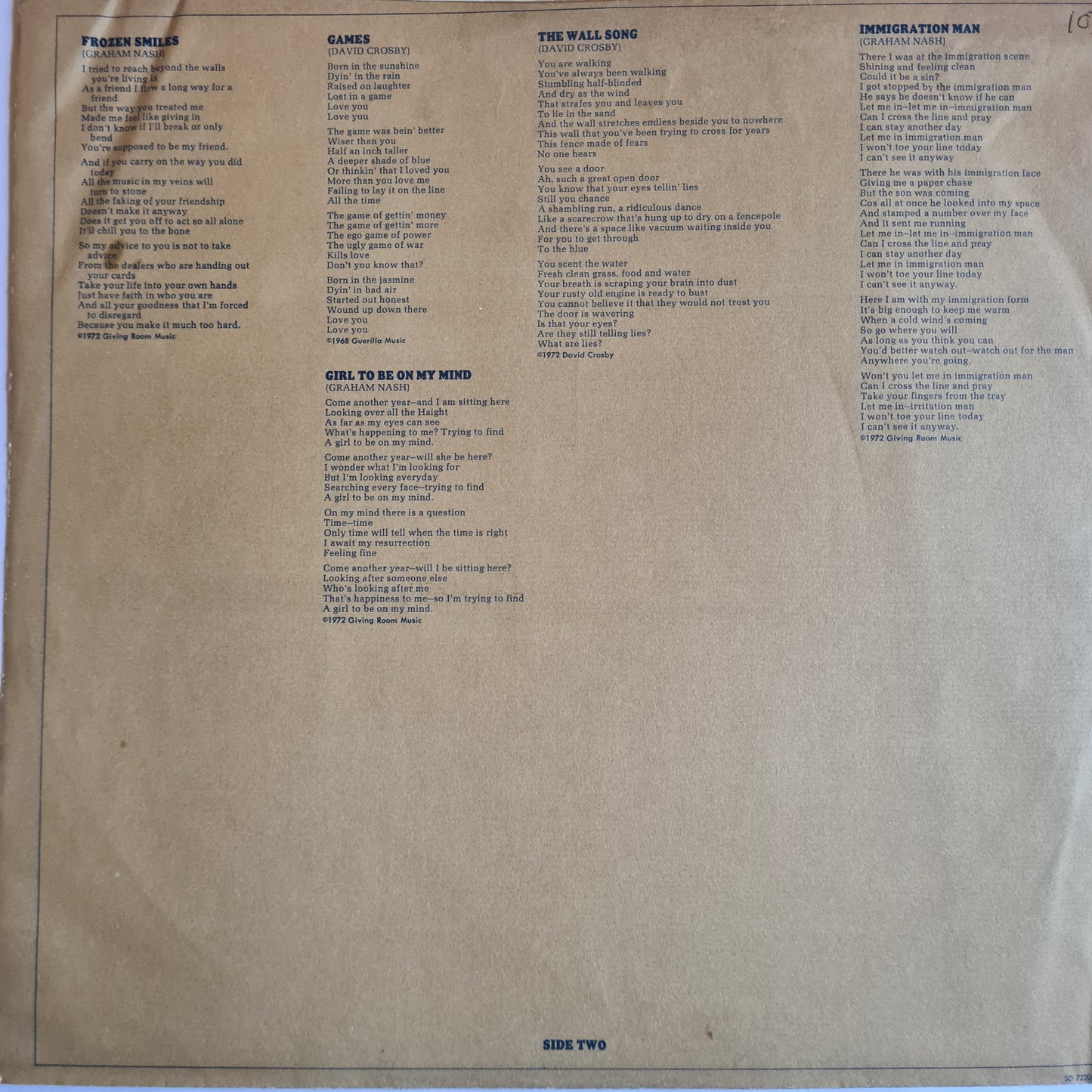 Graham Nash / David Crosby – Graham Nash / David Crosby - 1972 - Vinyl Record LP - Sound Hound Records