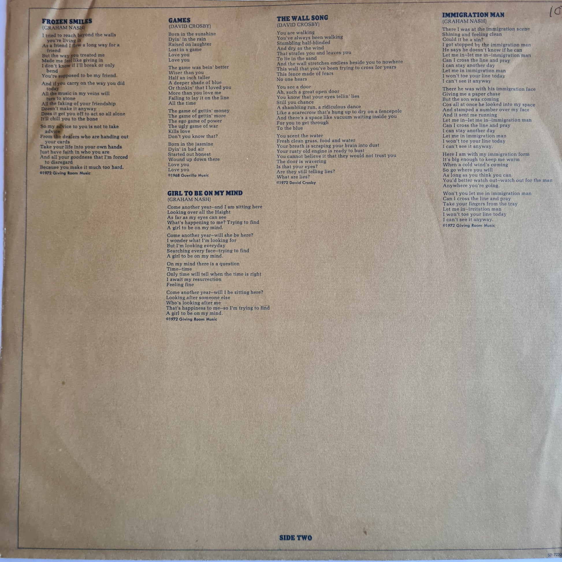 Graham Nash / David Crosby – Graham Nash / David Crosby - 1972 - Vinyl Record LP - Sound Hound Records