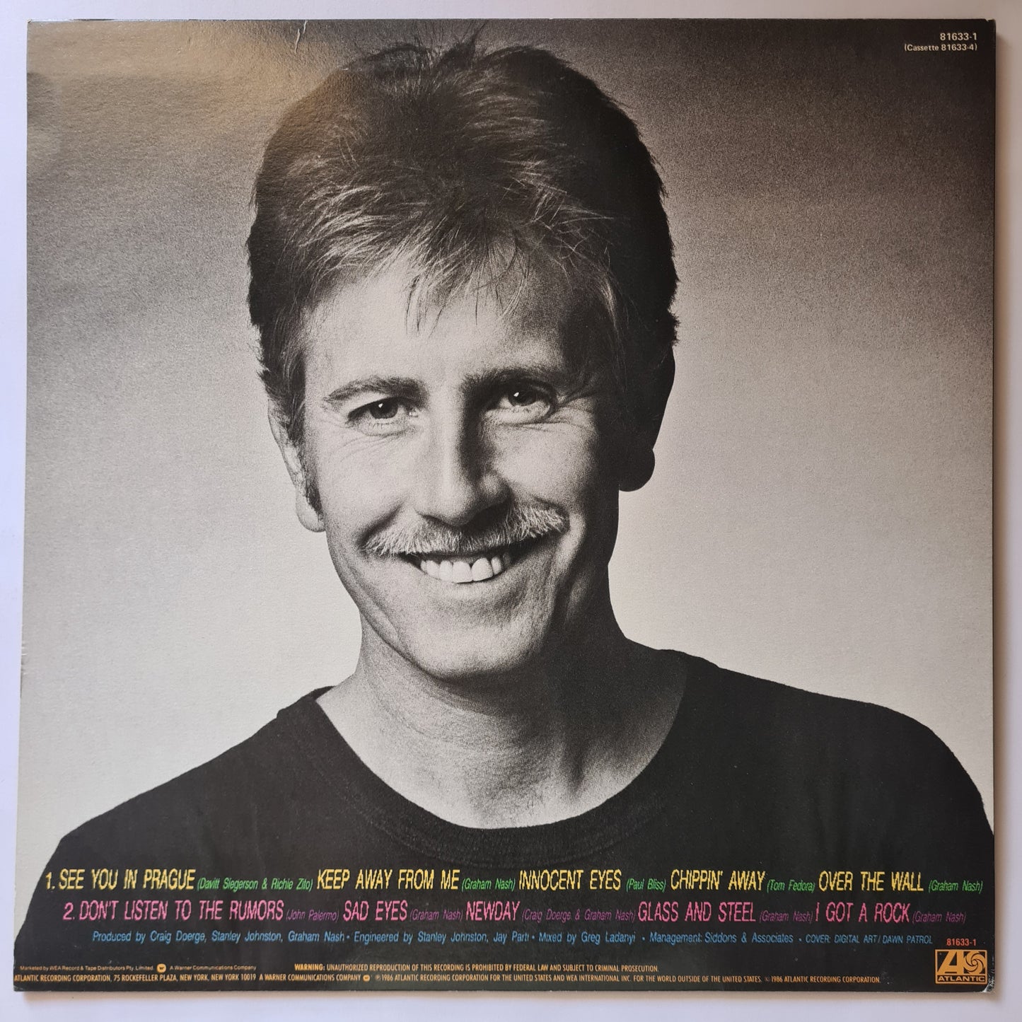 Graham Nash – Innocent Eyes - 1986 - Vinyl Record LP - Sound Hound Records