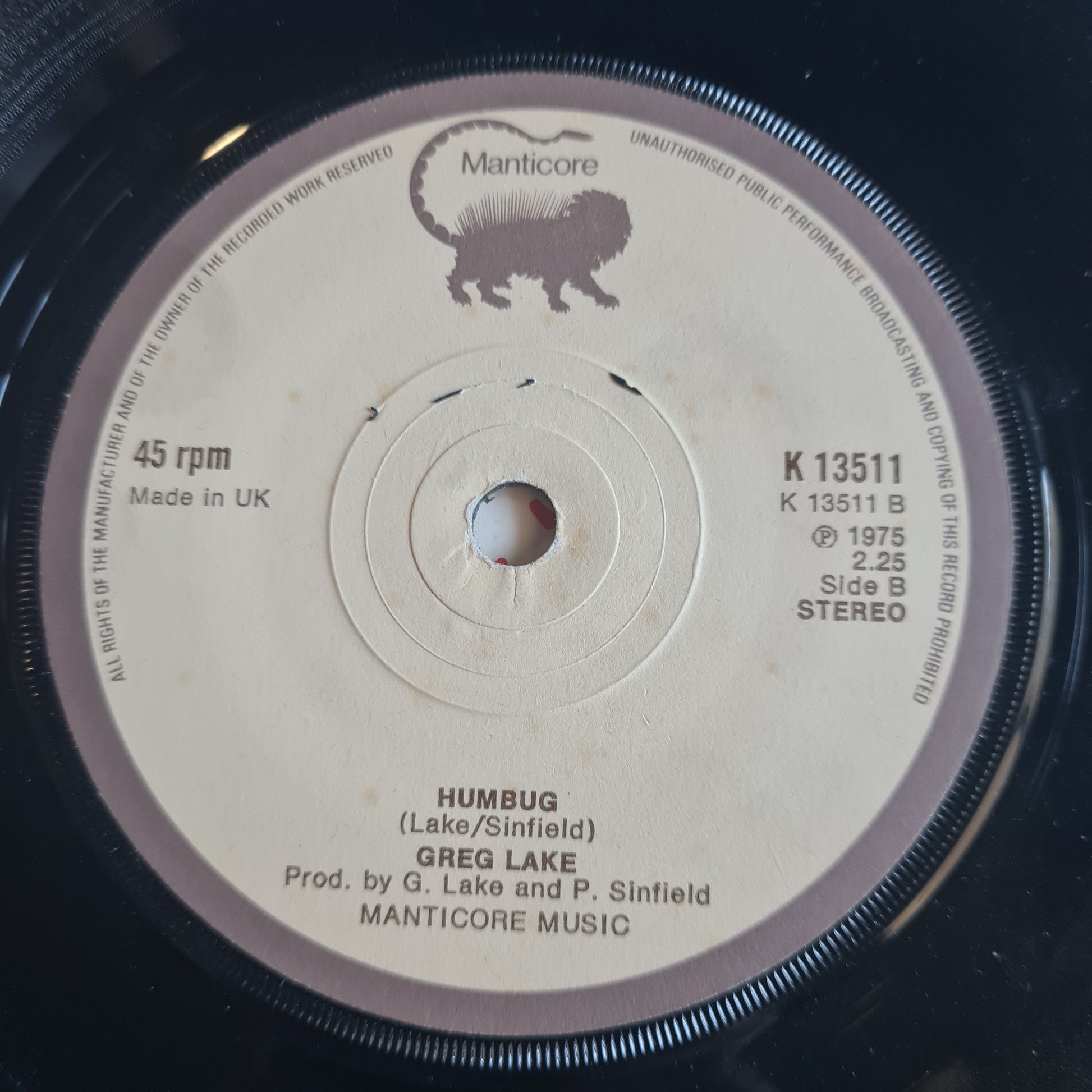 Greg Lake – I Believe In Father Christmas - 1975 - Vinyl Record 7" Single - Sound Hound Records