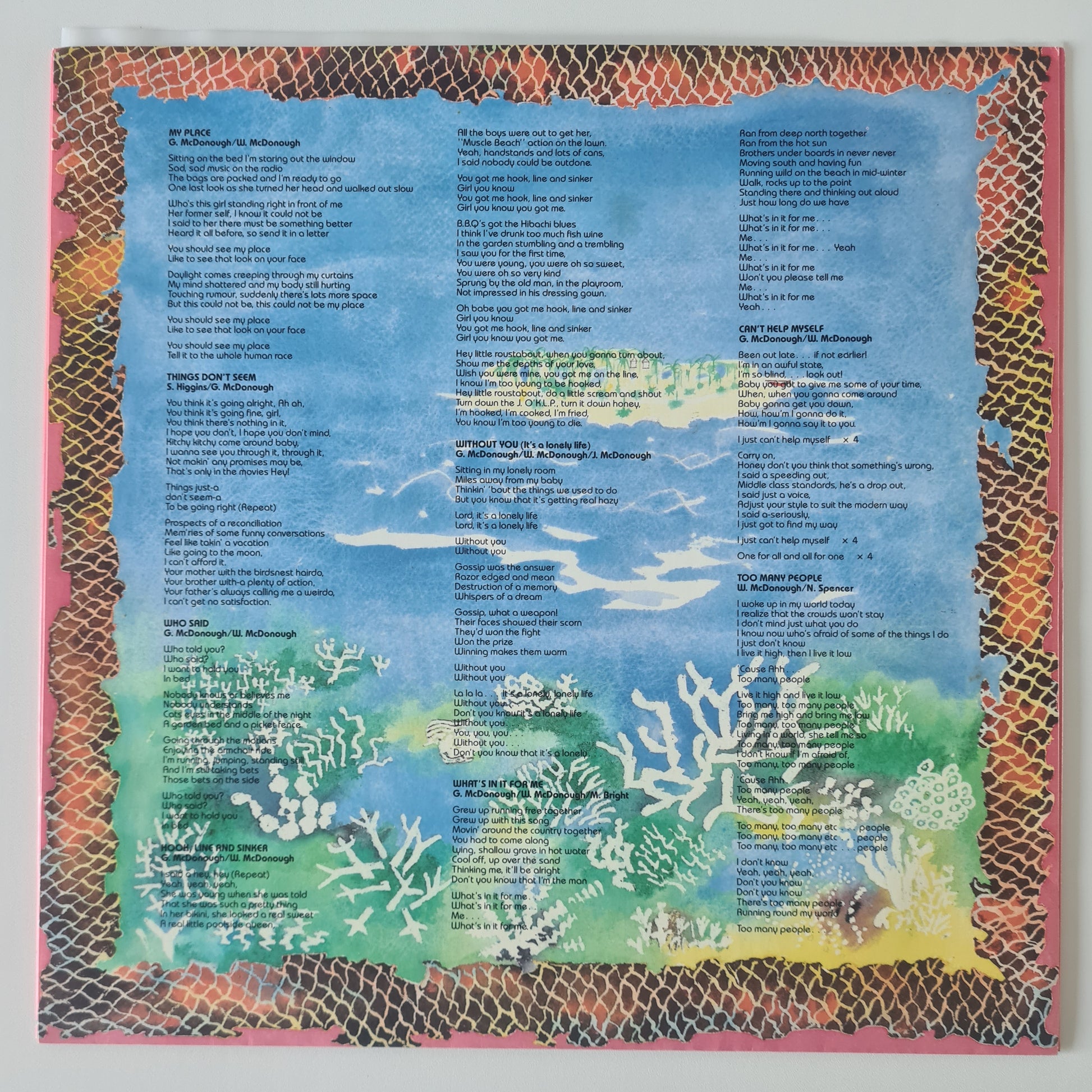 Guy McDonough (Australian Crawl) – My Place - 1984 - Vinyl Record LP - Sound Hound Records