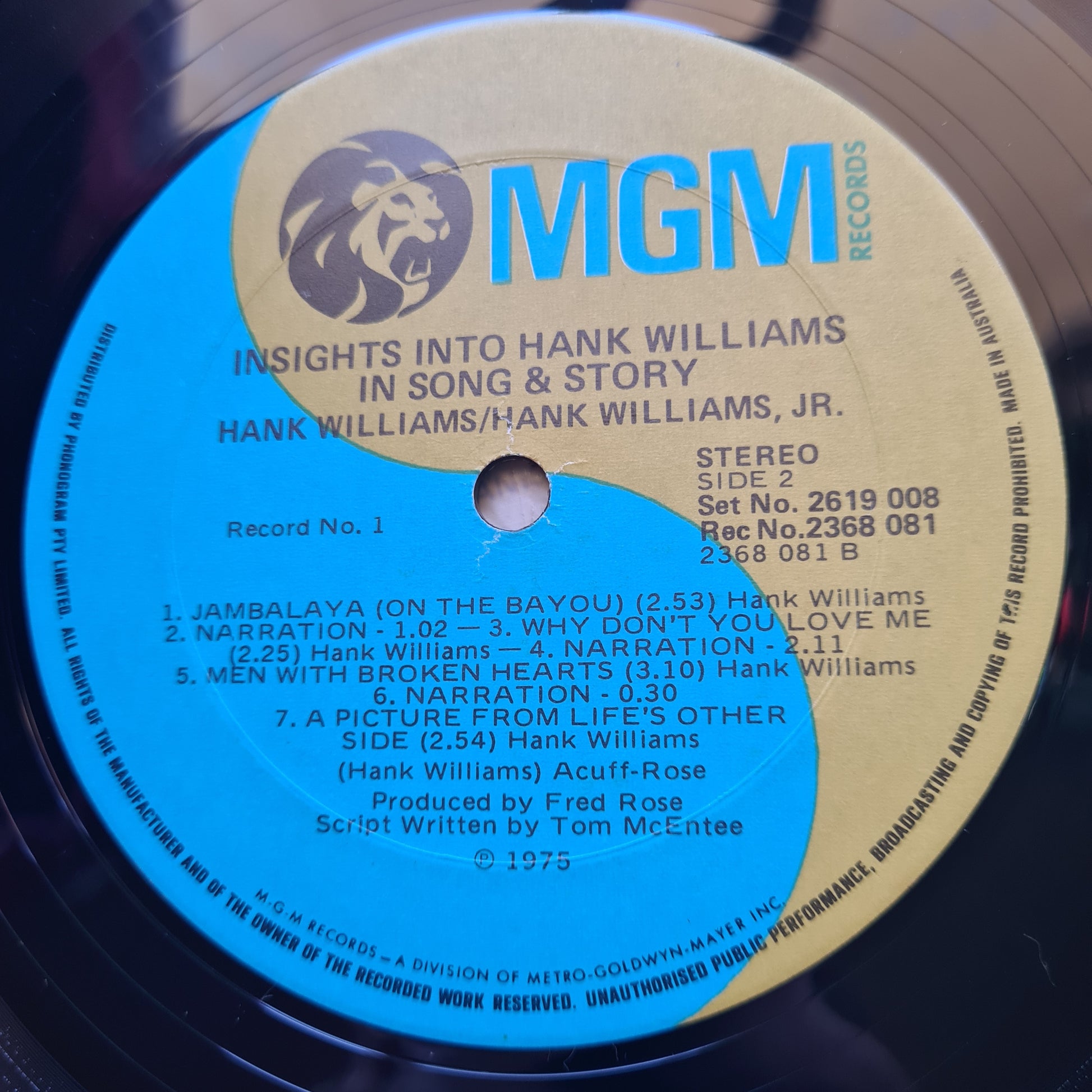 Hank Williams, Hank Williams Jr. – Insights Into Hank Williams In Song And Story - 1974 - Vinyl Record 2LP - Sound Hound Records