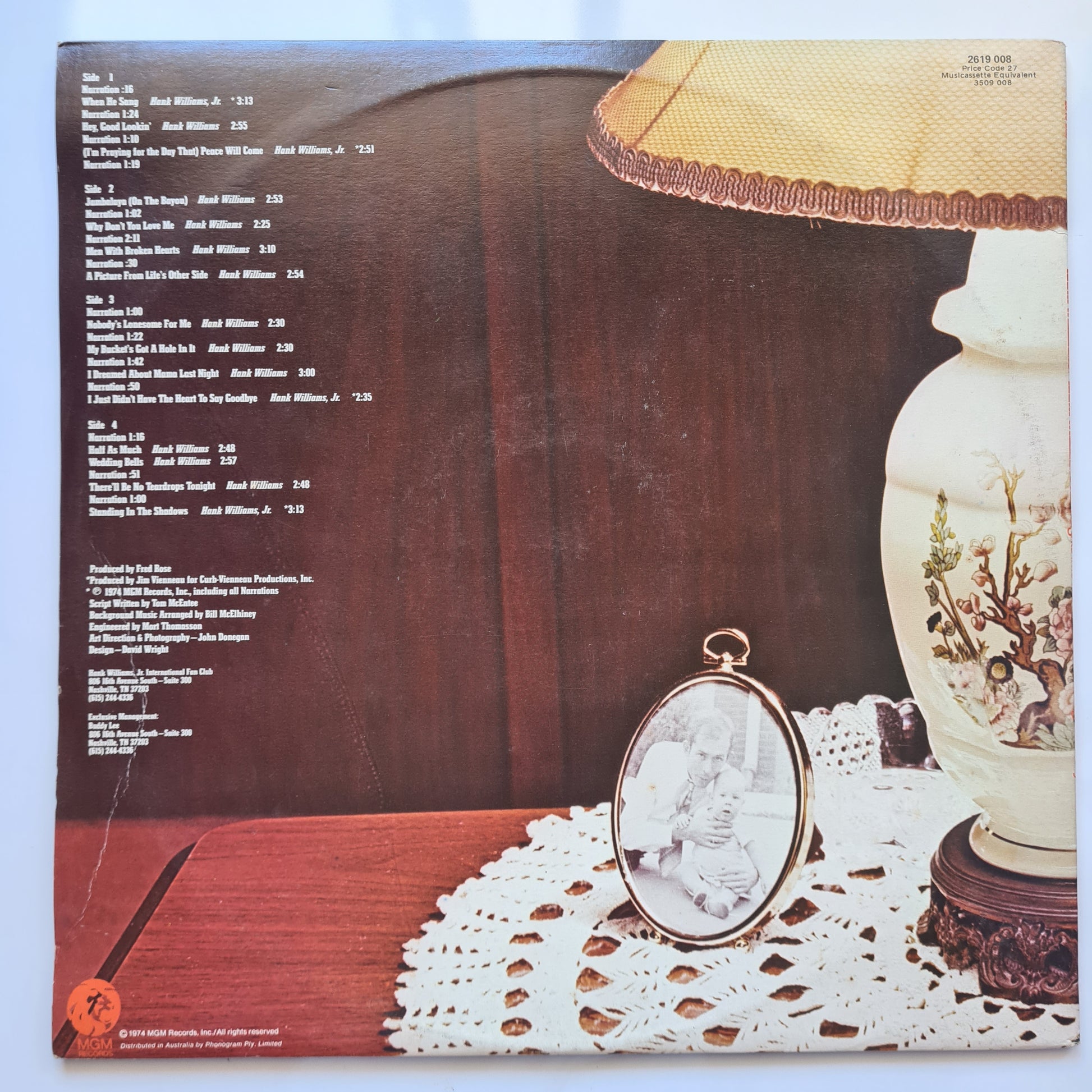 Hank Williams, Hank Williams Jr. – Insights Into Hank Williams In Song And Story - 1974 - Vinyl Record 2LP - Sound Hound Records