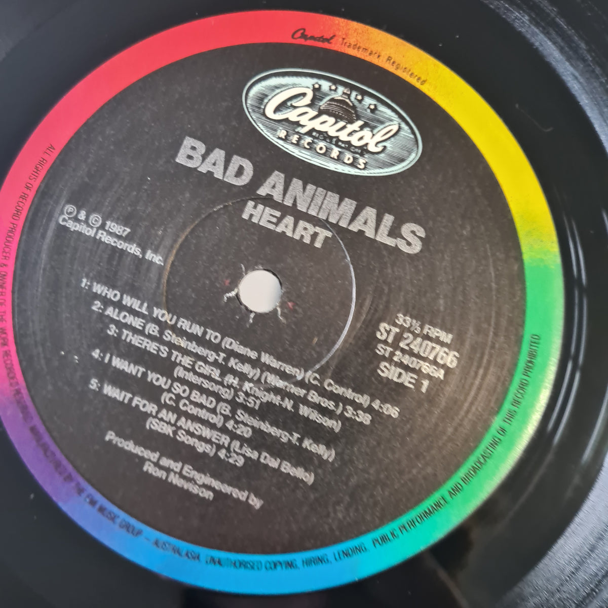 Heart – Bad Animals - 1987 - Vinyl Record LP - Sound Hound Records